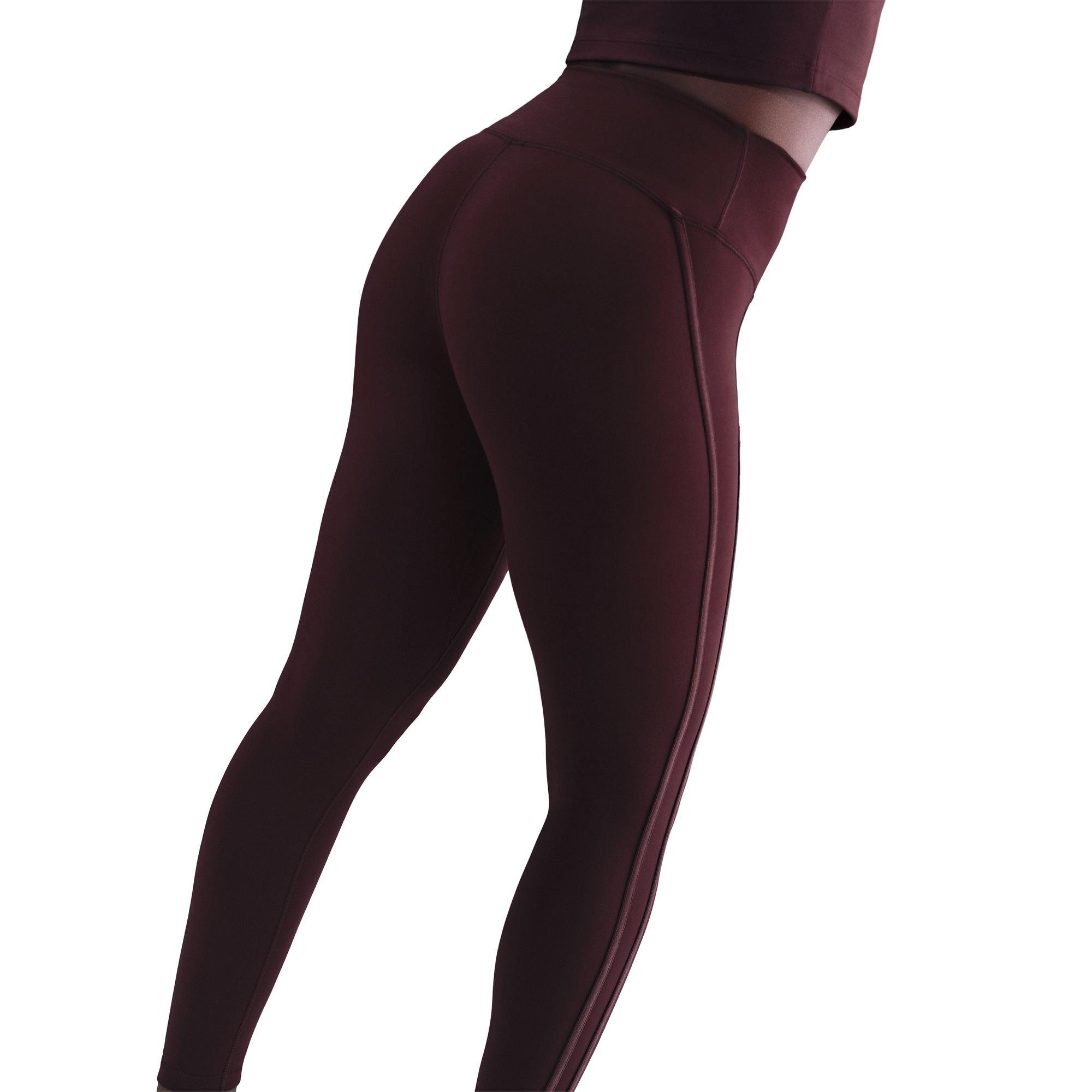 Nike Women's One High-Waisted 7/8 Leggings - BURGUNDY Thumbnail View 4