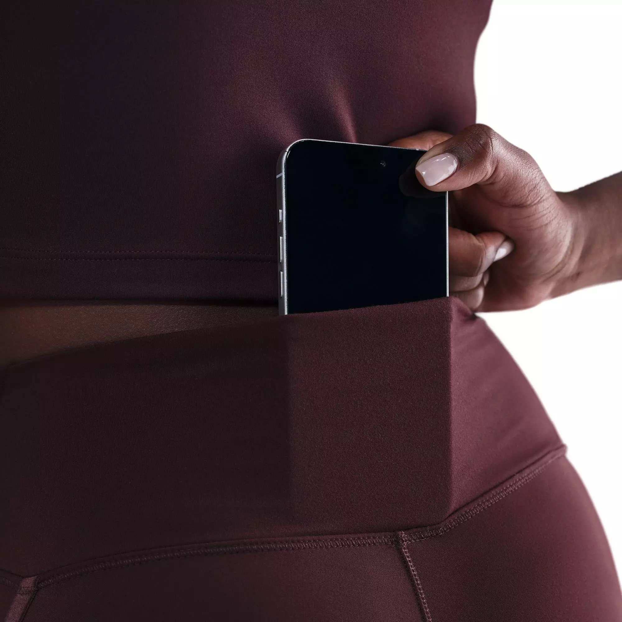 Nike Women's One High-Waisted 7/8 Leggings - BURGUNDY