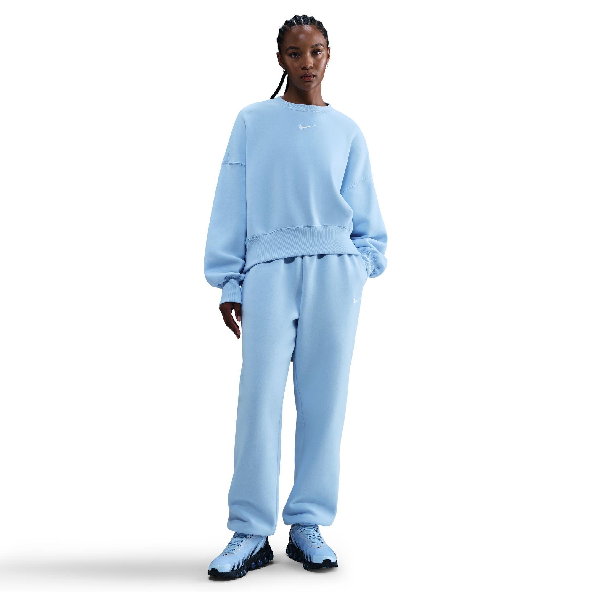 Nike Women's Sportswear Phoenix Fleece Over-Oversized Crew-Neck Sweatshirt - Blue - BLUE Thumbnail View 1