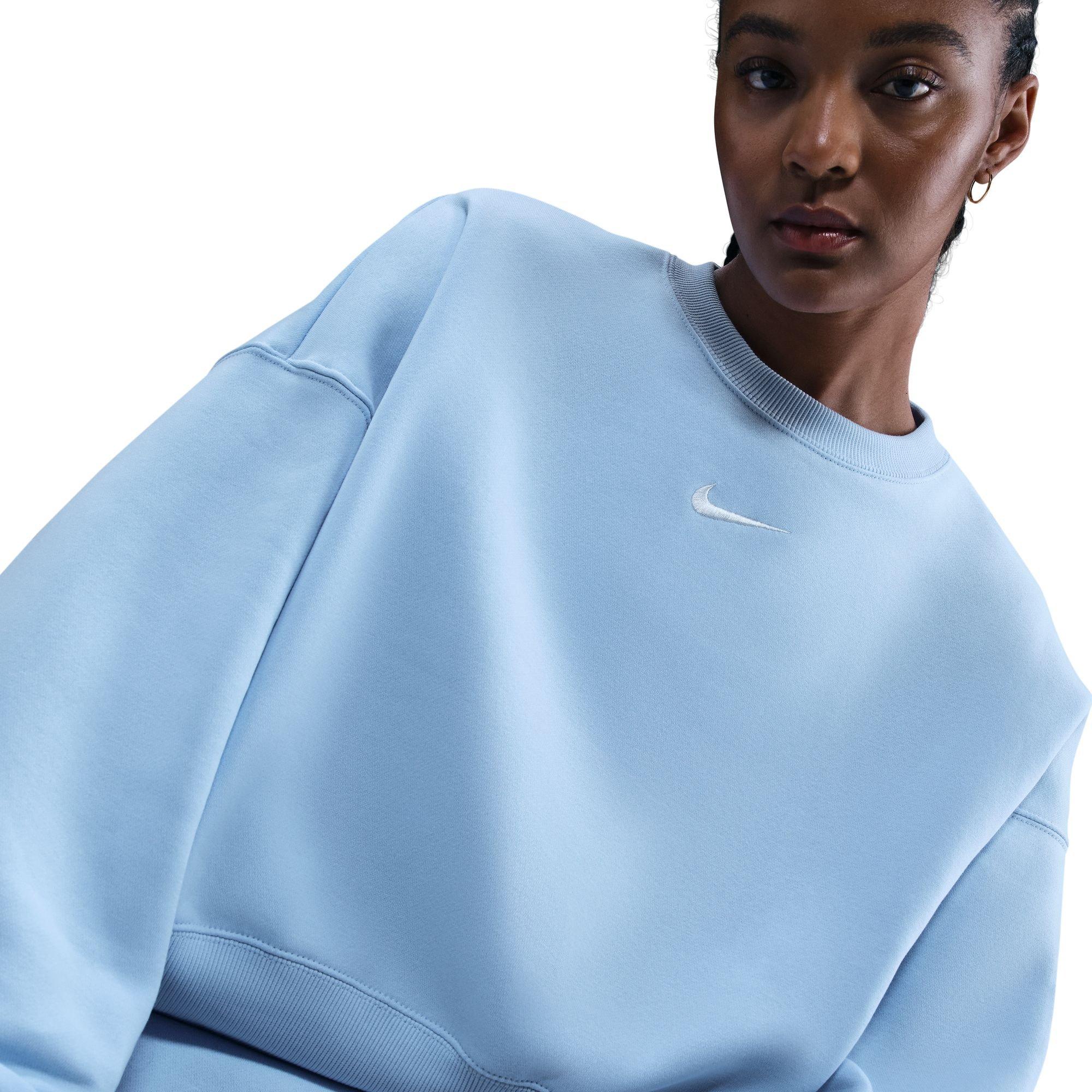 Nike Women's Sportswear Phoenix Fleece Over-Oversized Crew-Neck Sweatshirt-Blue - BLUE Thumbnail View 5