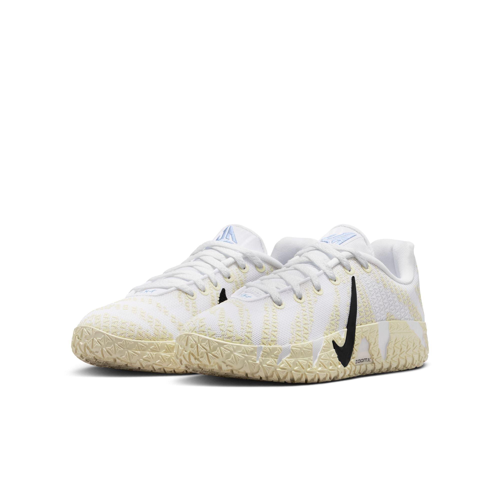 Nike Ja 3 Grade School Kids' "White/Black/Coconut Milk/Desert Khaki" Basketball Shoe