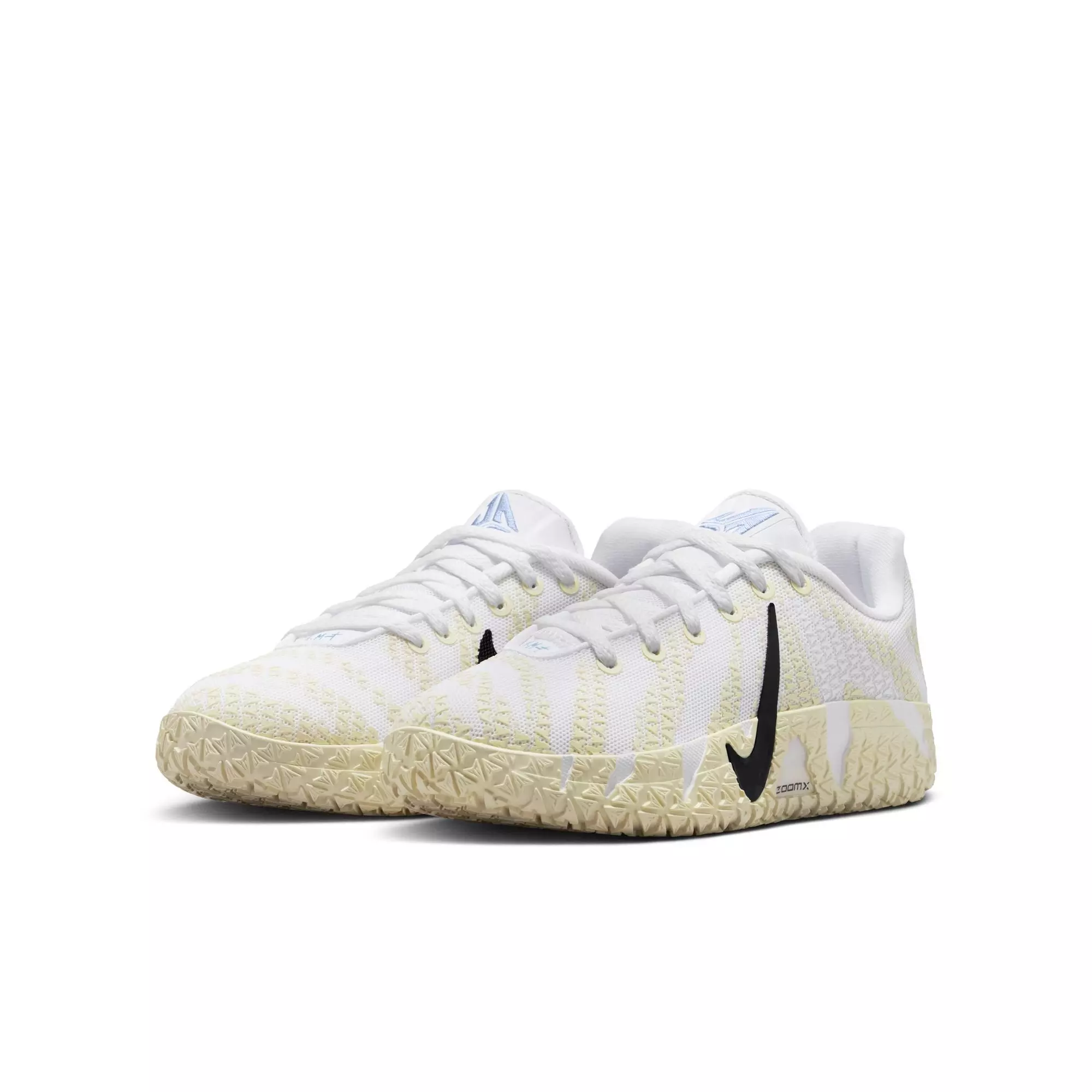 Nike Ja 3 "White/Black/Coconut Milk/Desert Khaki" Grade School Kids' Basketball Shoe - WHITE/BLACK/COCONUT MILK/DESERT KHAKI