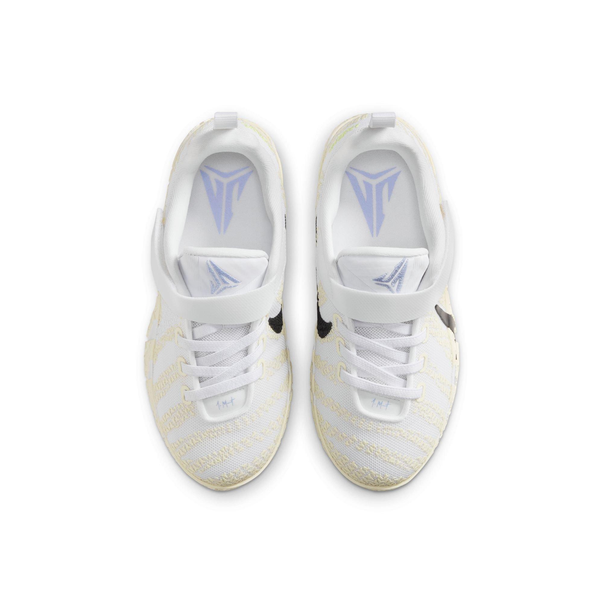 Nike Ja 3 "White/Black/Coconut Milk/Desert Khaki" Preschool Kids' Basketball Shoe - WHITE/BLACK/COCONUT MILK/DESERT KHAKI Thumbnail View 6
