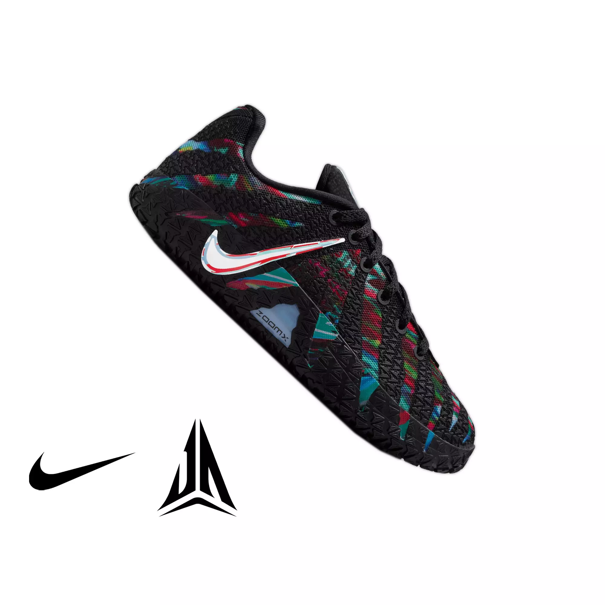 Nike Ja 3 "Glitch" Grade School Kids' Basketball Shoe - BLACK/WHITE/BRIGHT CRIMSON