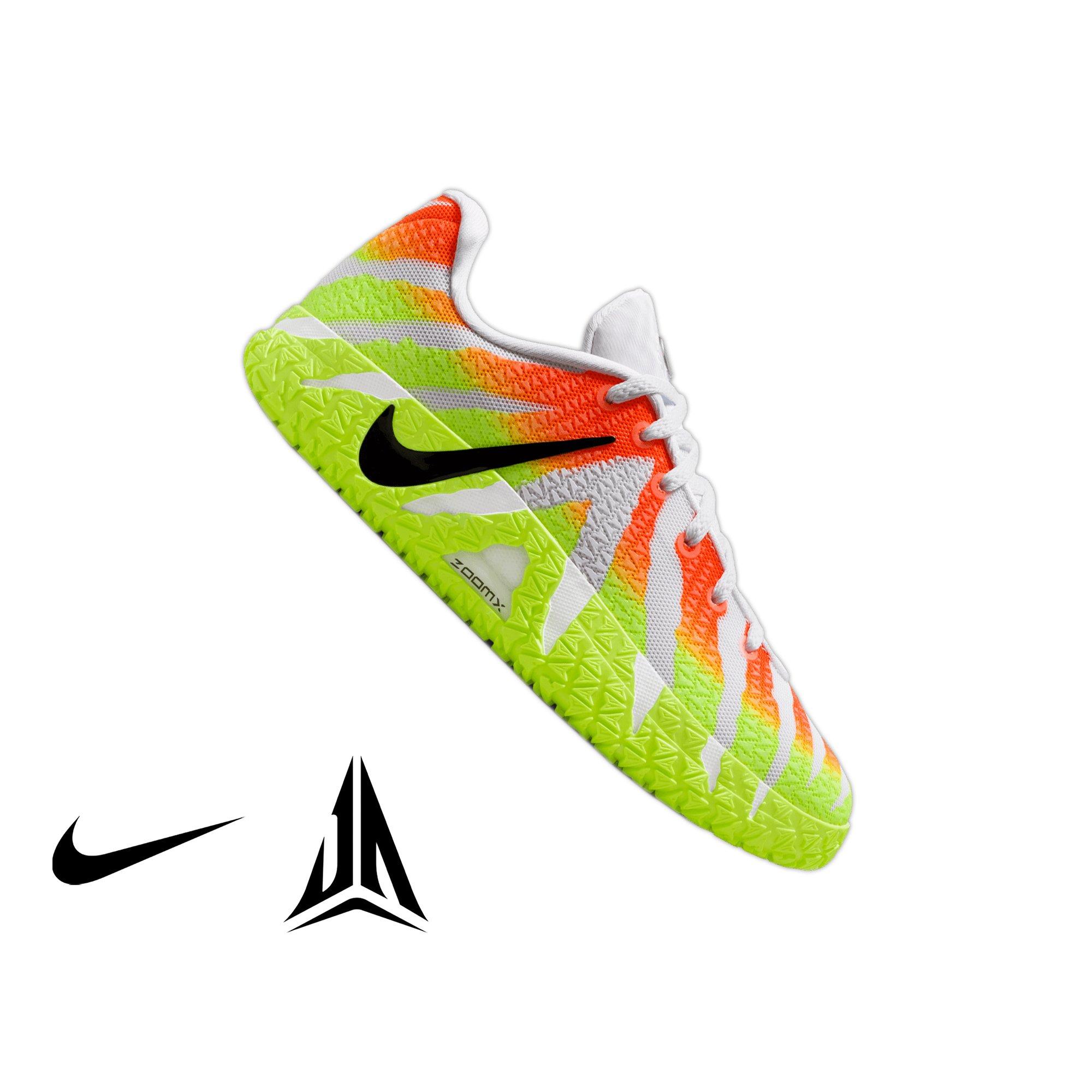Nike Ja 3 "Christmas" Grade School Kids' Basketball Shoe - WHITE/BRIGHT CRIMSON/VOLT Thumbnail View 1