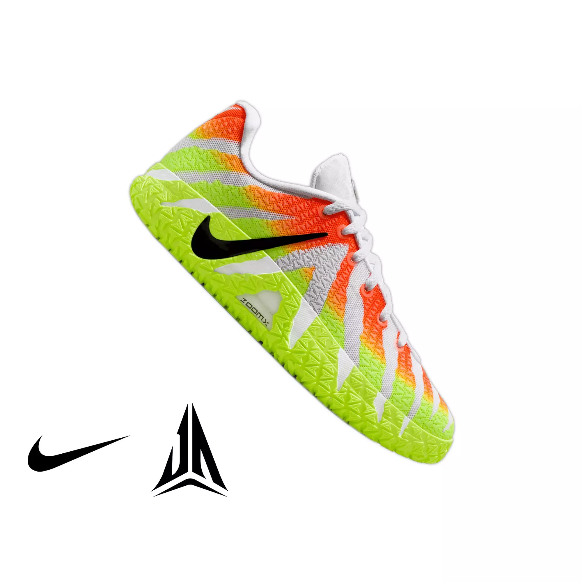 Nike Ja 3 "Snowed In" Grade School Kids' Basketball Shoe - WHITE/BRIGHT CRIMSON/VOLT
