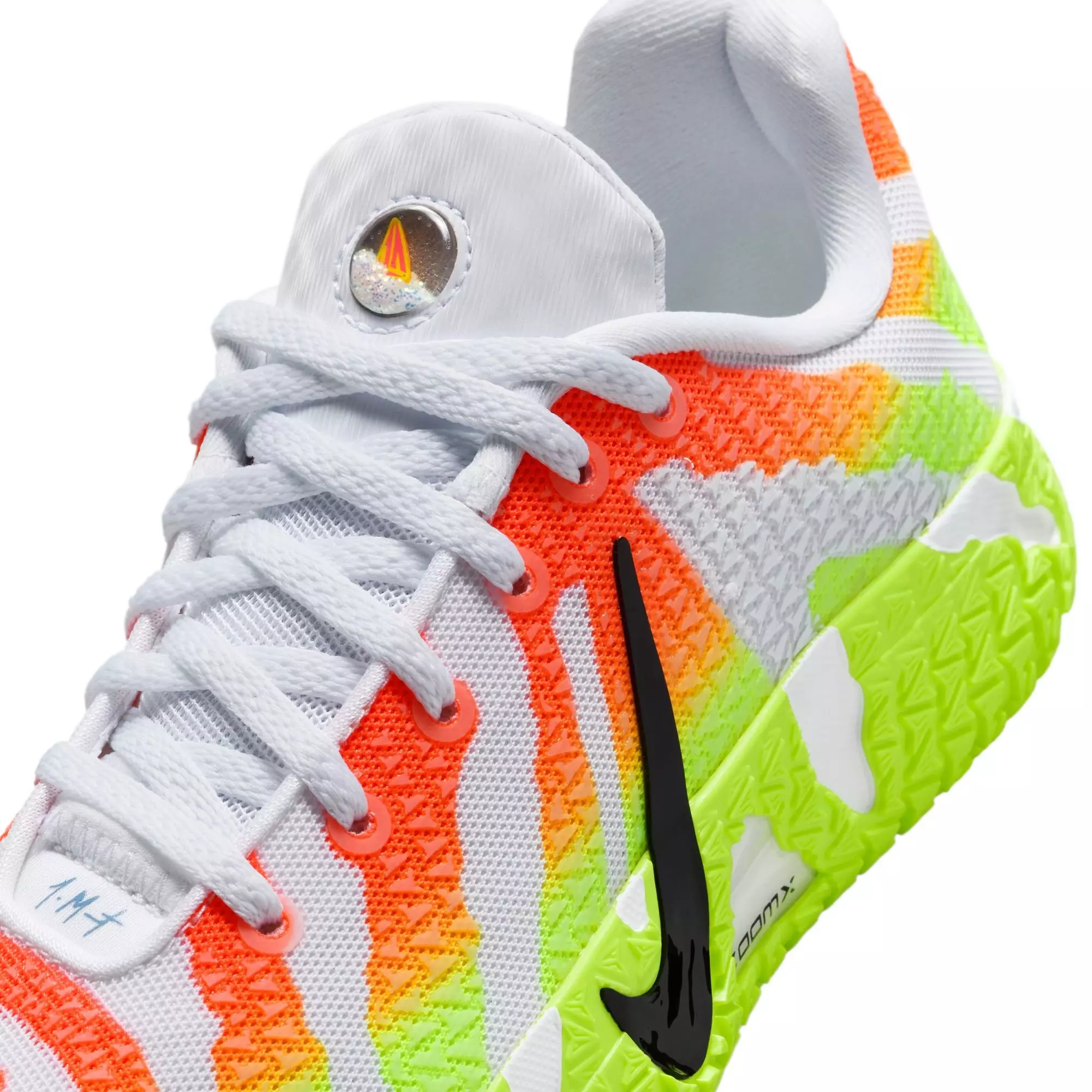 Nike Ja 3 "Christmas" Grade School Kids' Basketball Shoe - WHITE/BRIGHT CRIMSON/VOLT