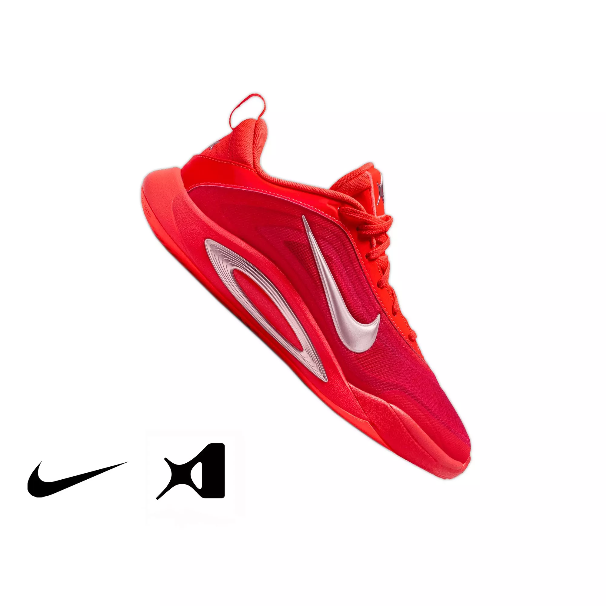 Nike A'One "Royal Flame" Grade School Kids' Basketball Shoe - BRIGHT CRIMSON/PINK FOAM