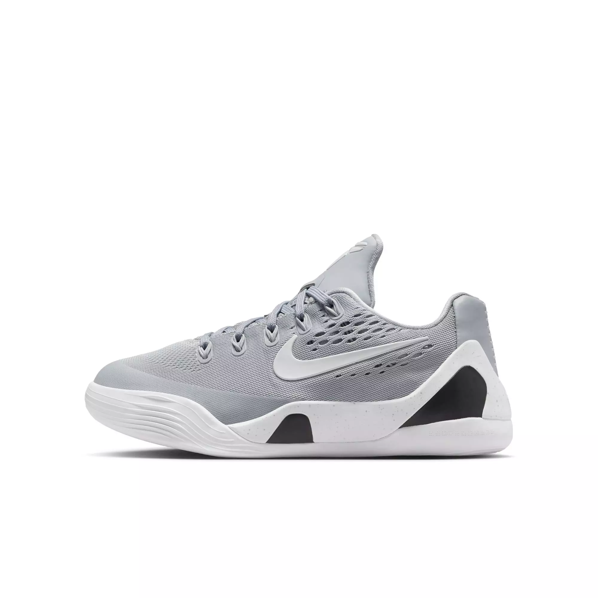 Nike Kobe IX "Wolf Grey" Grade School Kids' Basketball Shoe - WOLF GREY/WHITE
