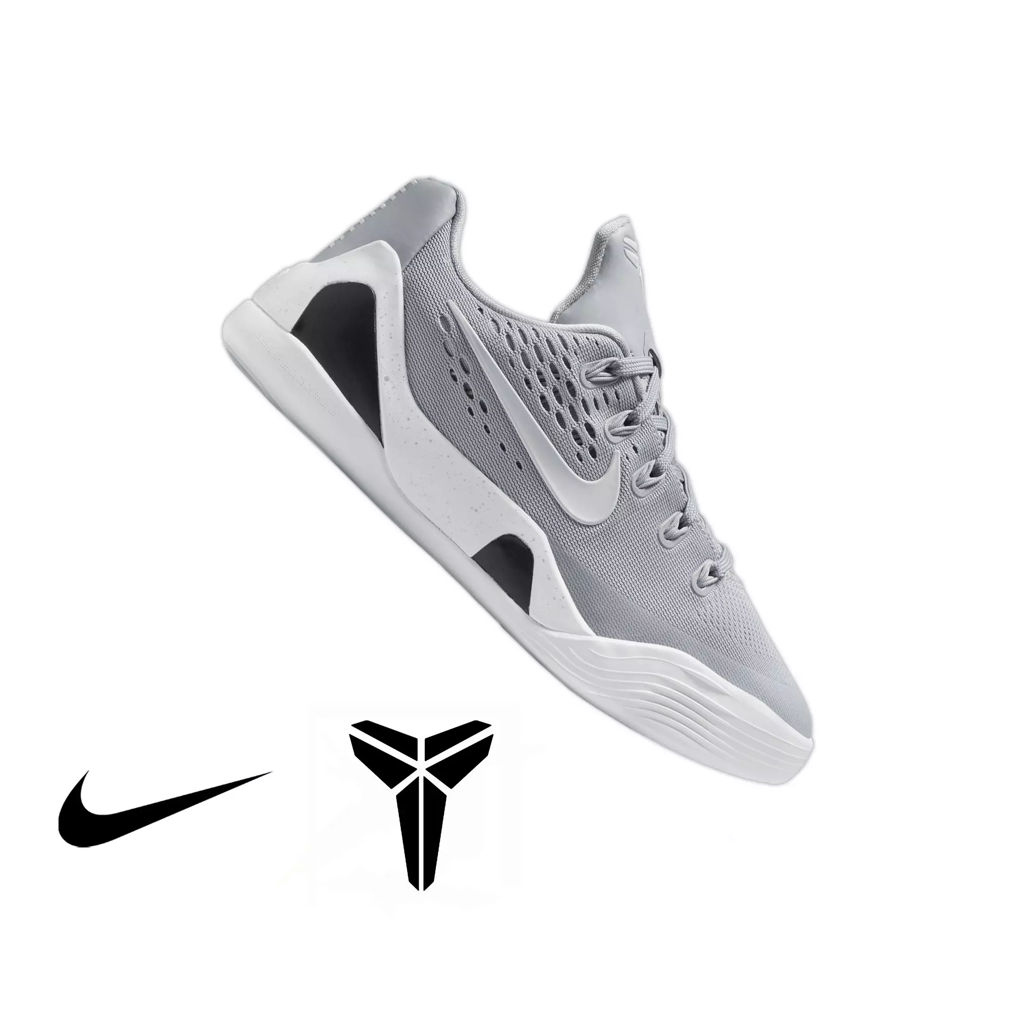 Nike Kobe IX "Wolf Grey" Grade School Kids' Basketball Shoe - WOLF GREY/WHITE