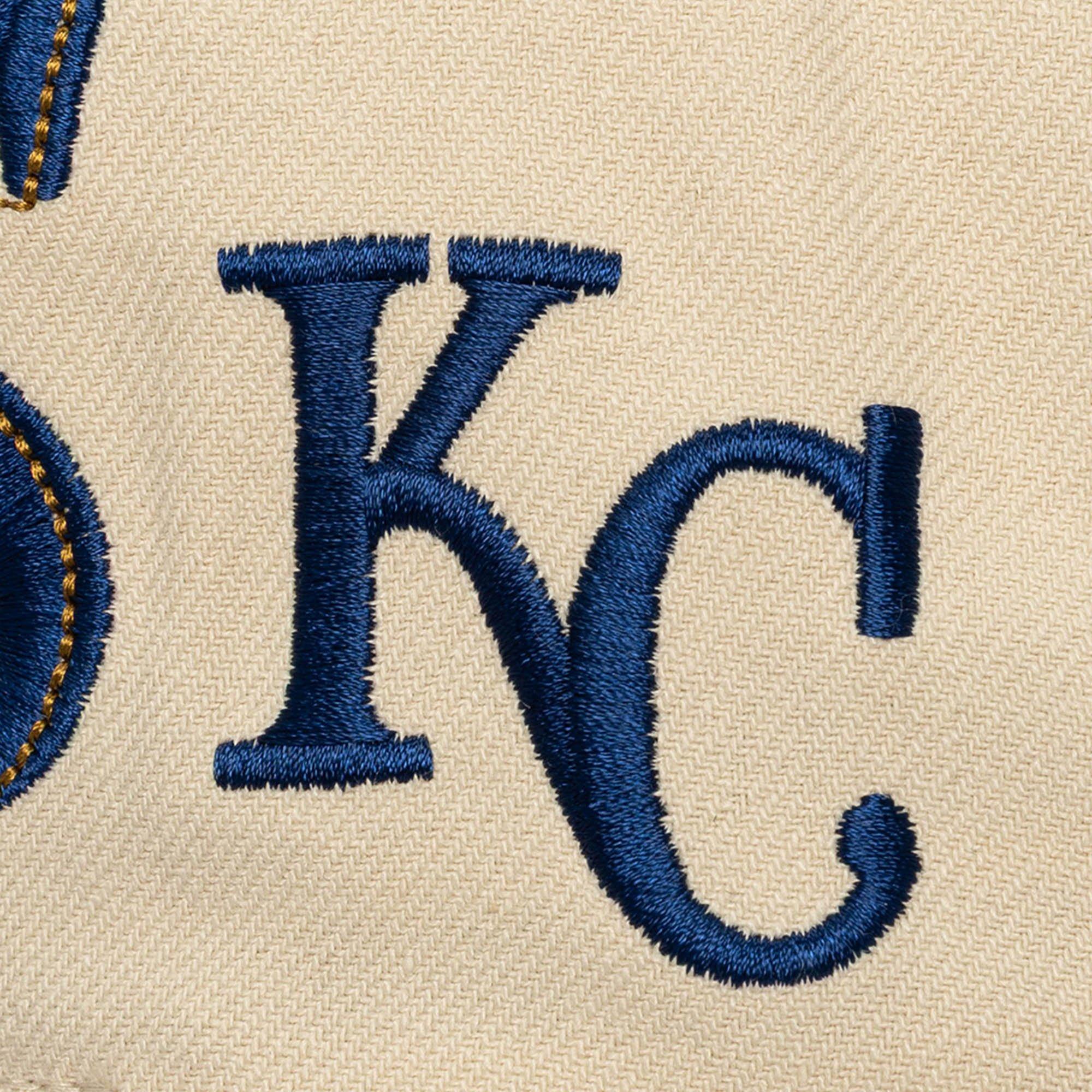 Mitchell & Ness Kansas City Royals Across Board Snapback Hat - Cream - CREAM Thumbnail View 3