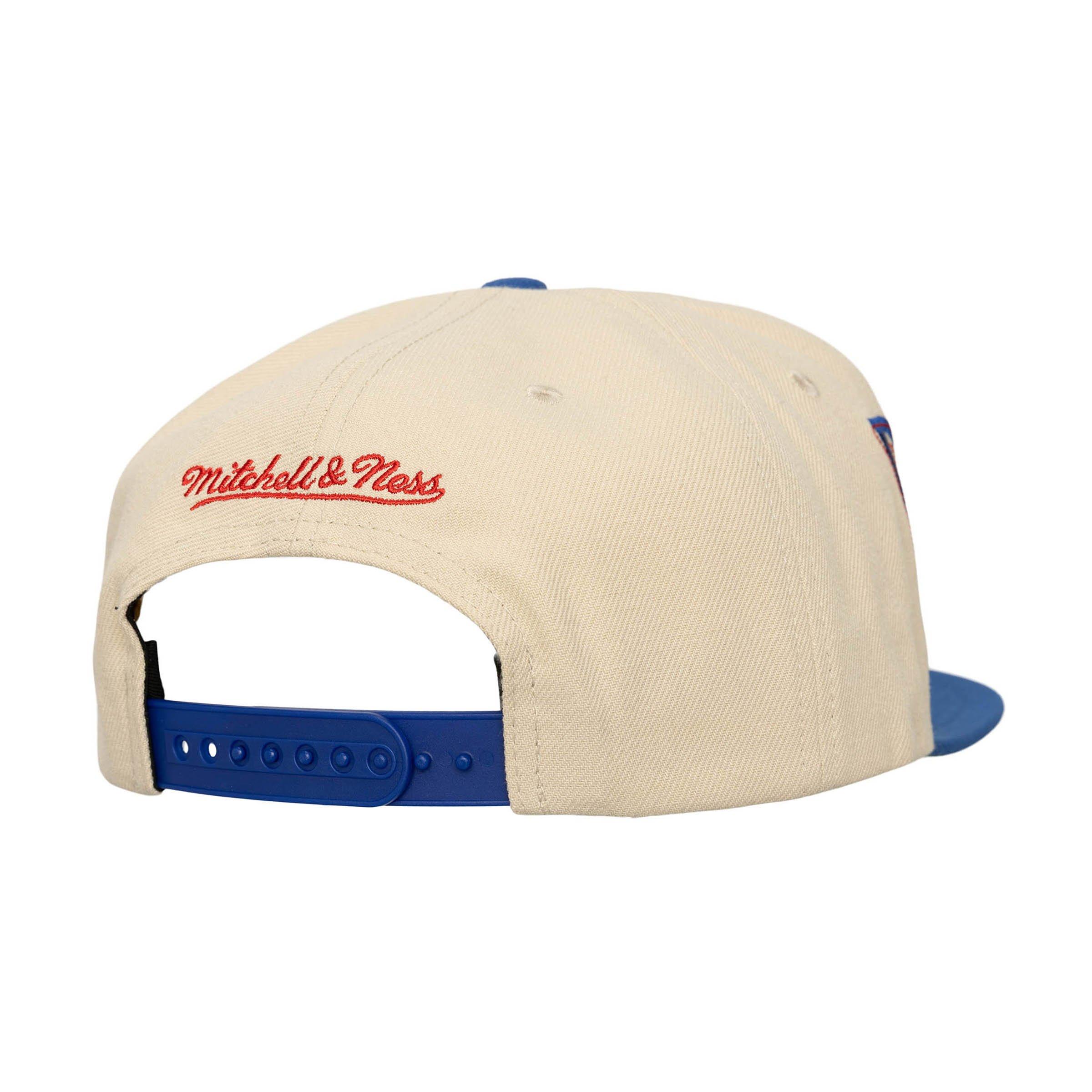 Mitchell & Ness Texas Rangers Across Board Cream Snapback Hat