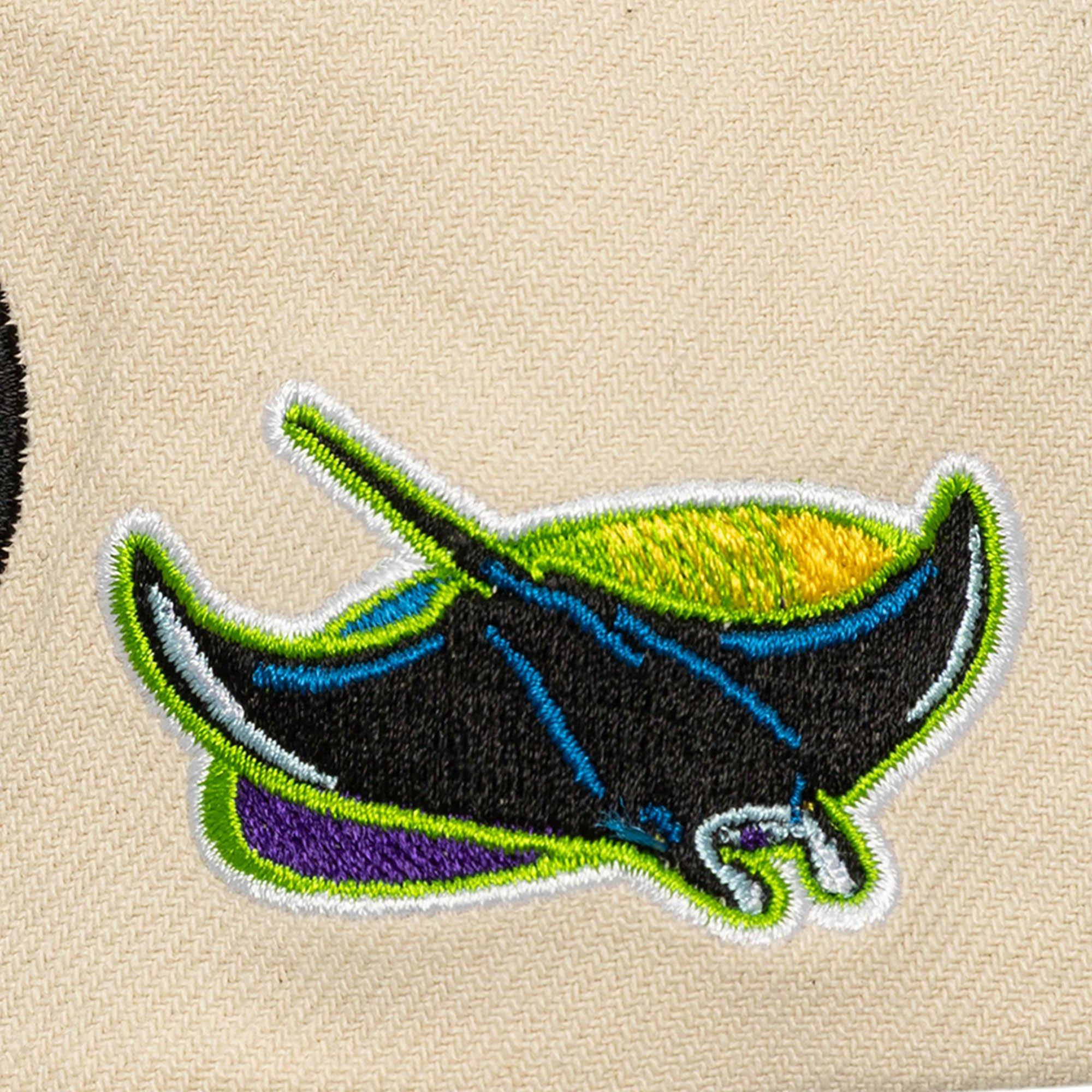 Mitchell & Ness Tampa Bay Rays Across Board Snapback Hat-Cream