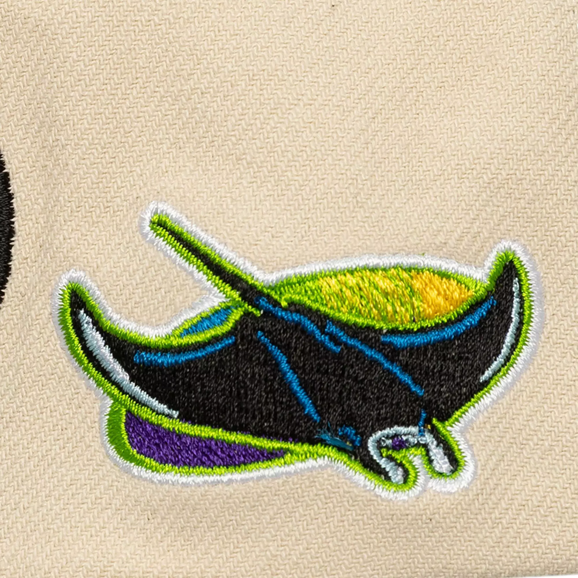 Mitchell & Ness Tampa Bay Rays Across Board Snapback Hat-Cream - CREAM