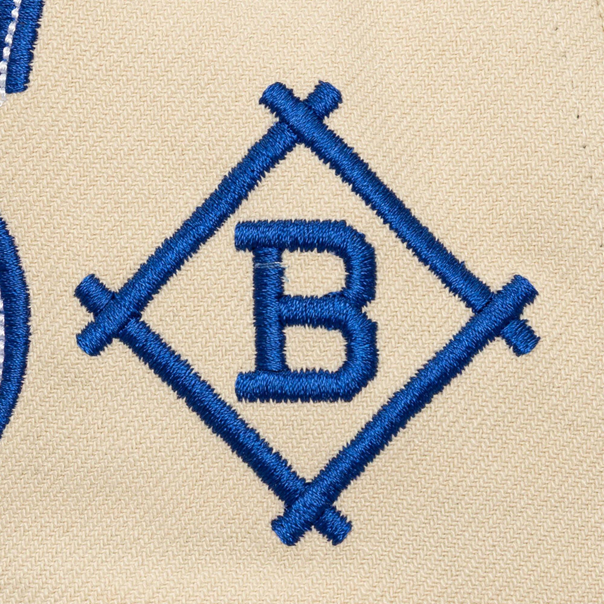 Mitchell & Ness Los Angeles Dodgers Across Board Snapback Hat - Cream - CREAM Thumbnail View 3