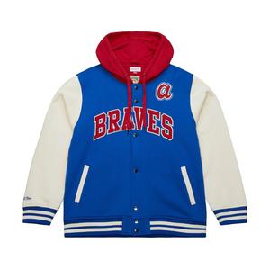Mitchell & Ness Atlanta Braves Courtside Fleece Jacket-Royal