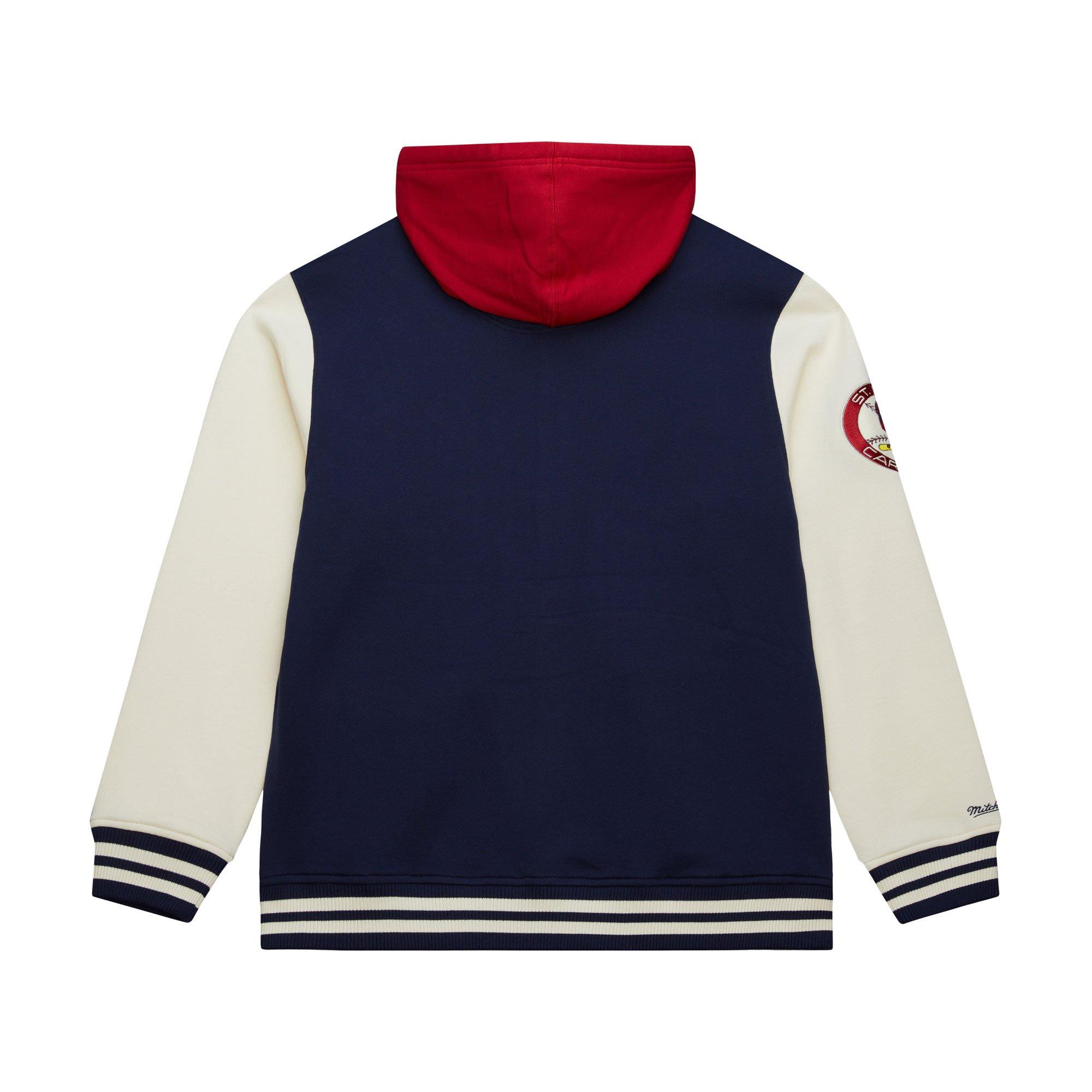 Mitchell & Ness St. Louis Cardinals Sideline Fleece Jacket-Navy - NAVY Thumbnail View 2