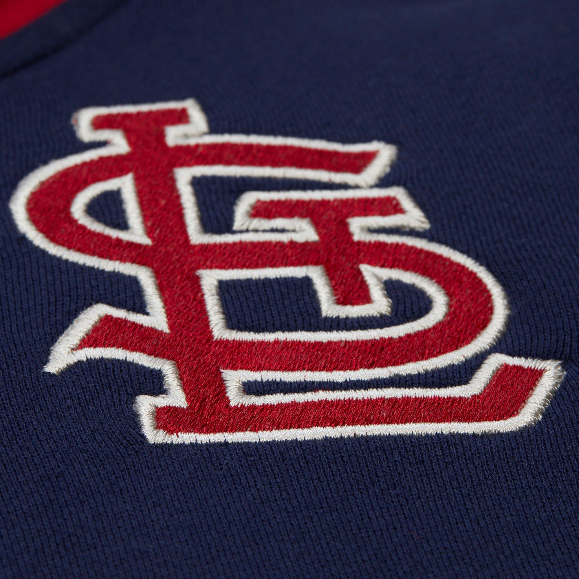 Mitchell & Ness St. Louis Cardinals Sideline Fleece Jacket-Navy - NAVY Thumbnail View 4