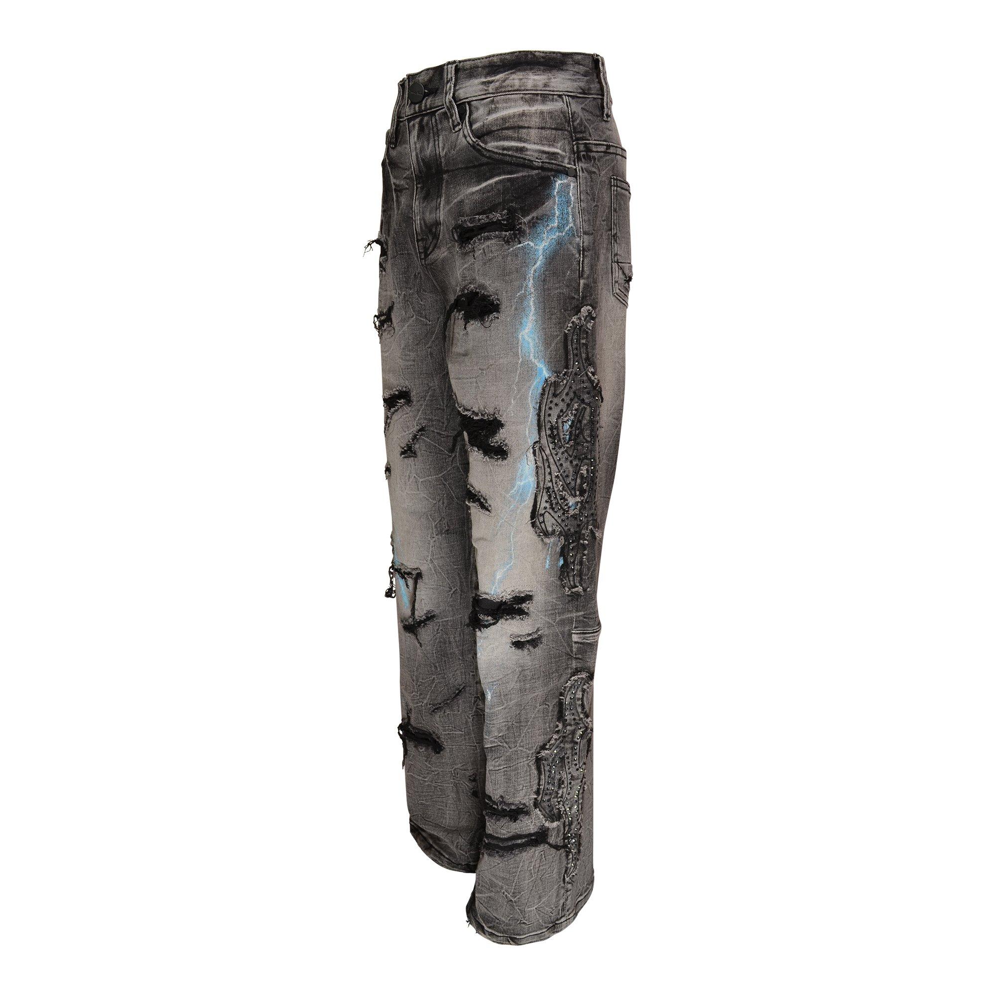 Smoke Rise Wide Leg Denim Big Boys' Eris Grey Jeans