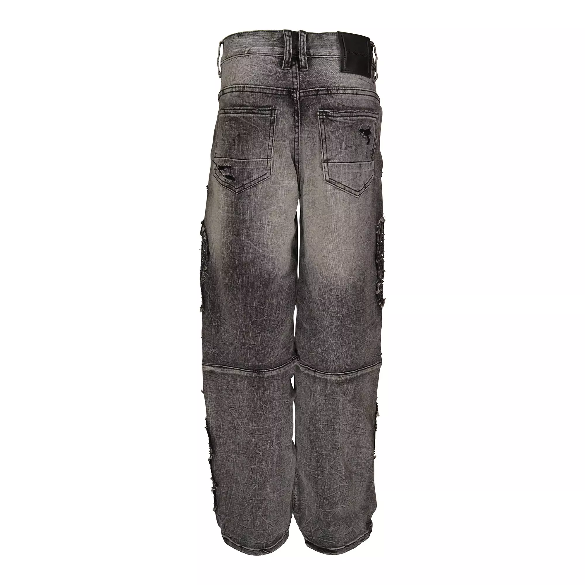 Smoke Rise Big Boys' Wide Leg Denim Jeans - Eris Grey - GREY