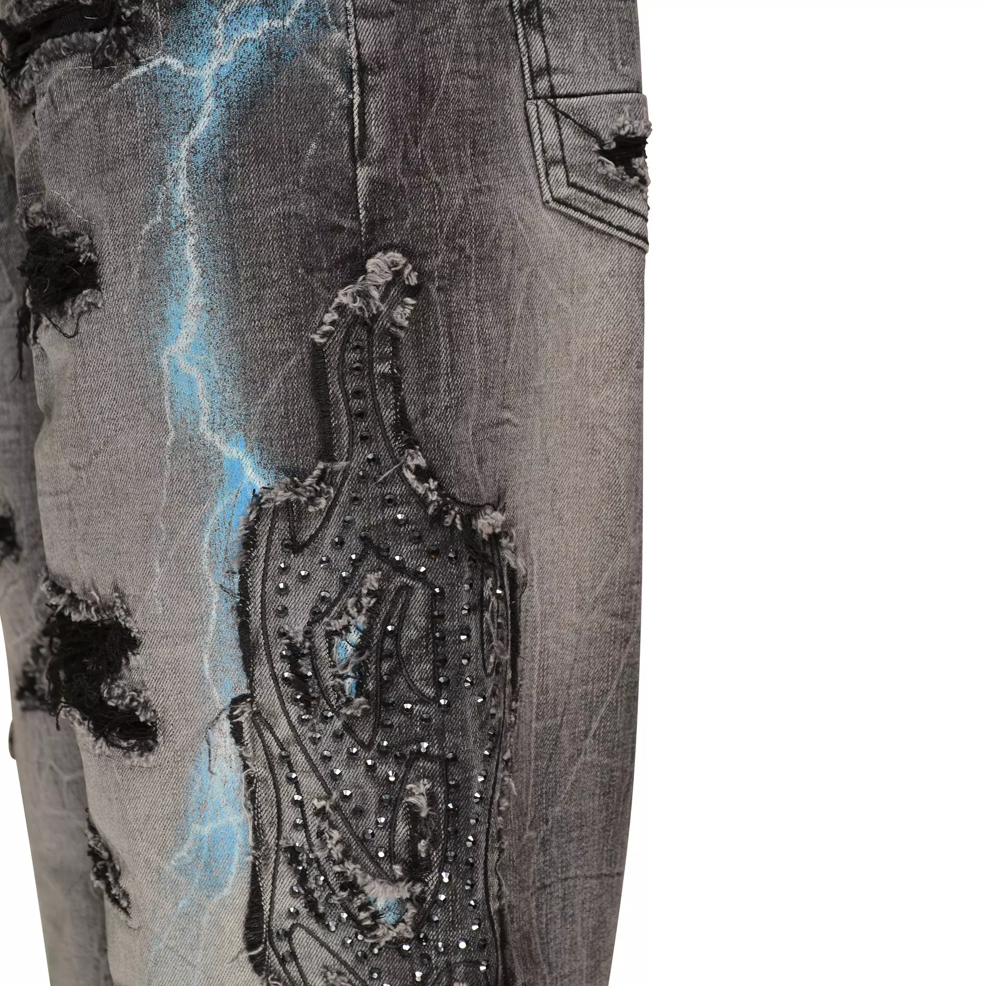 Smoke Rise Big Boys' Wide Leg Denim Jeans - Eris Grey - GREY