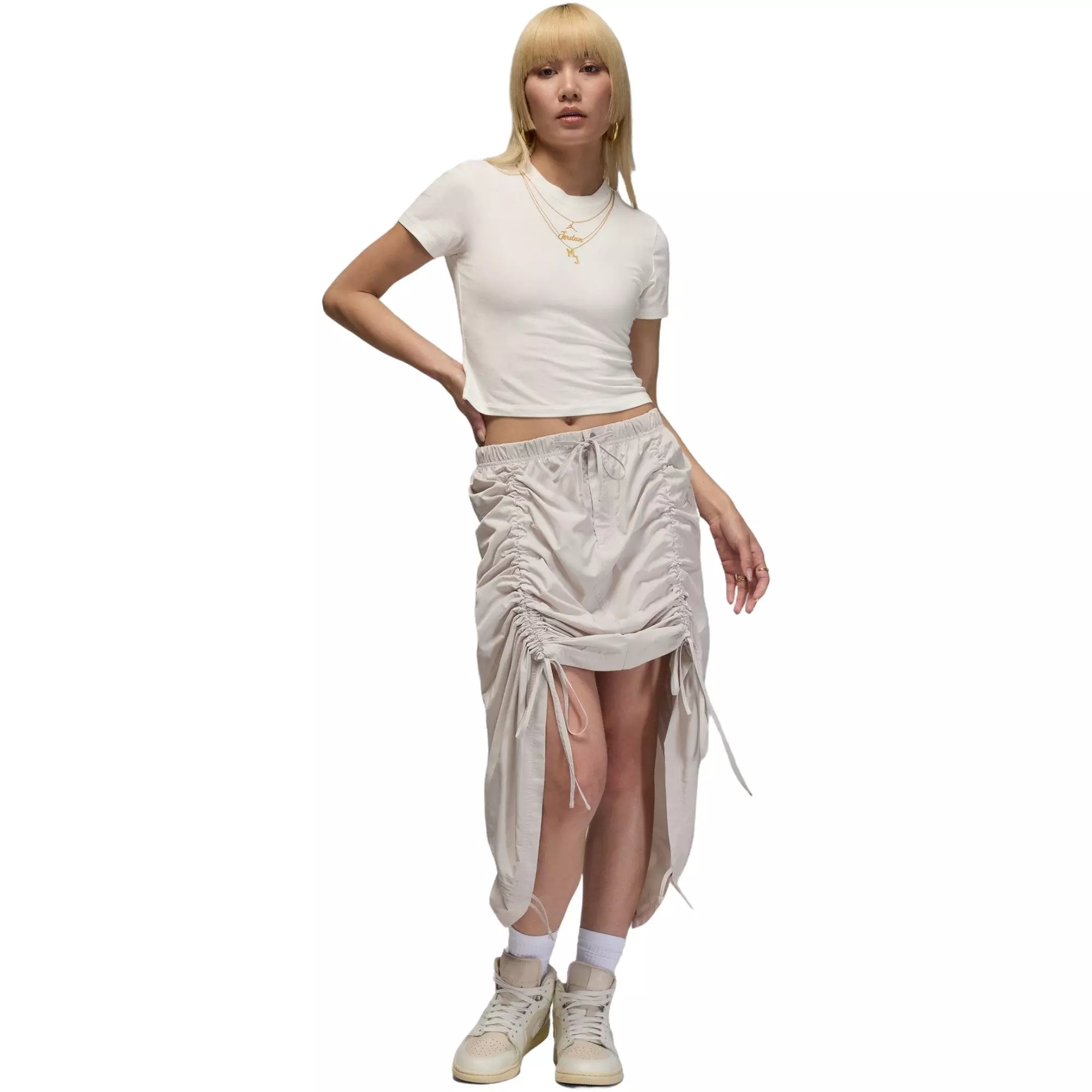 Jordan Women's Slim Fit Necklace Tee - Sail - SAIL