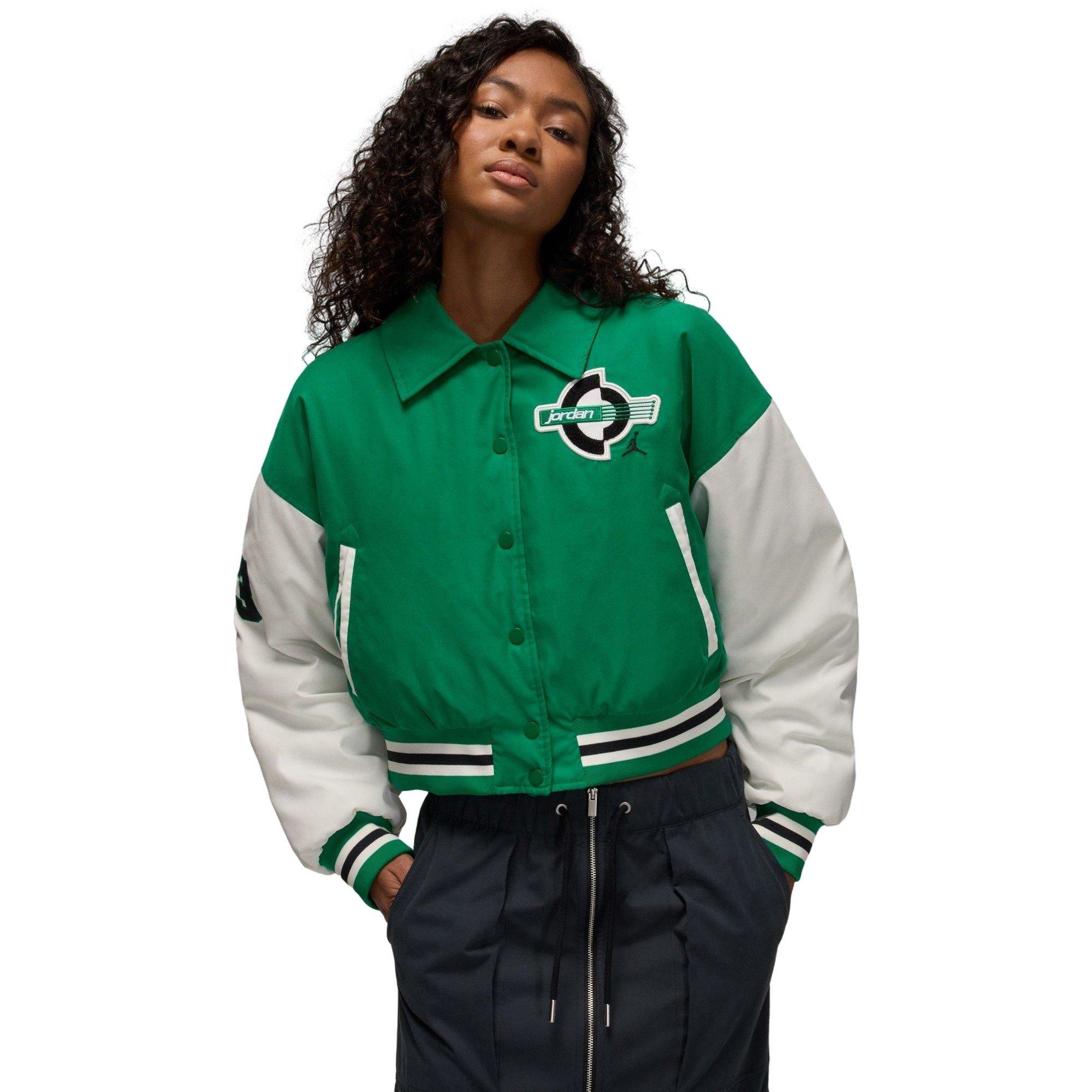 Jordan Women's Brooklyn Therma-FIT Varsity Jacket - GREEN Thumbnail View 1