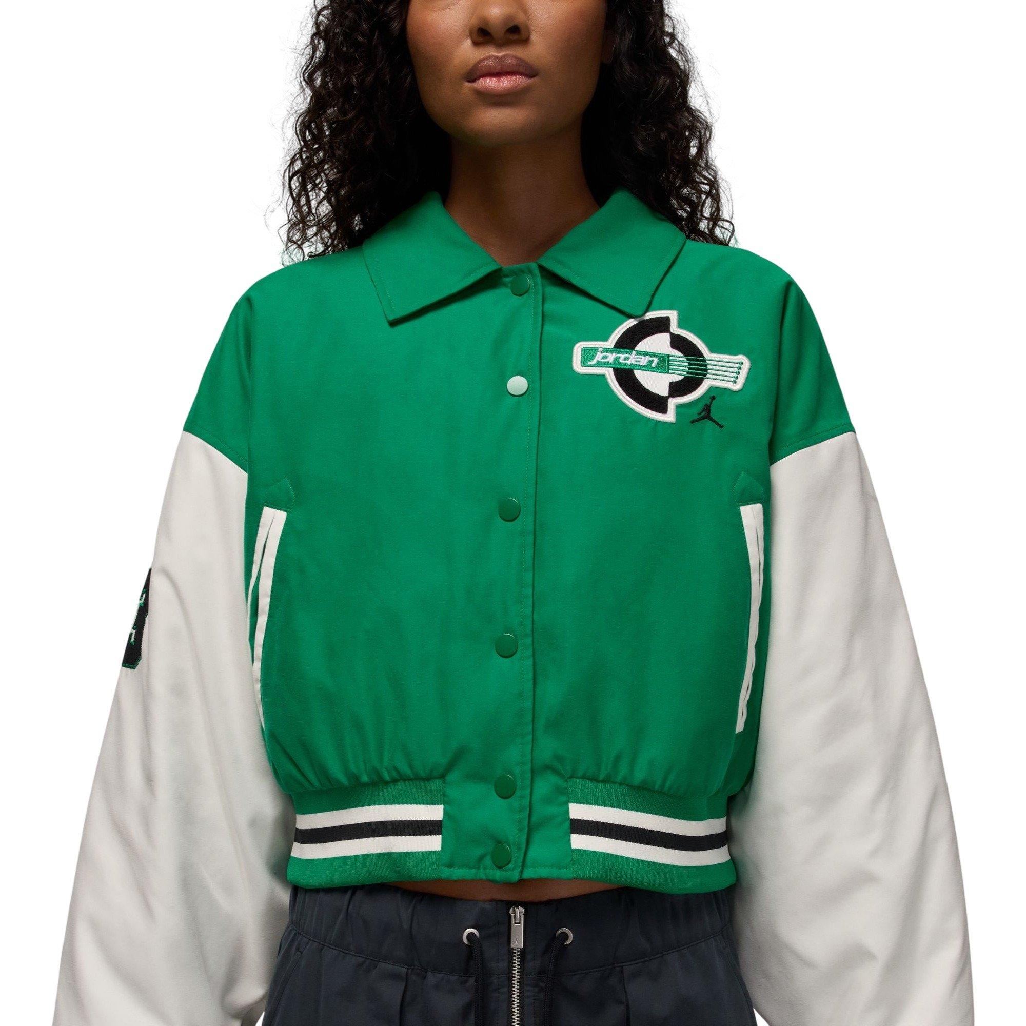 Jordan Women's Brooklyn Therma-FIT Varsity Jacket - GREEN Thumbnail View 4