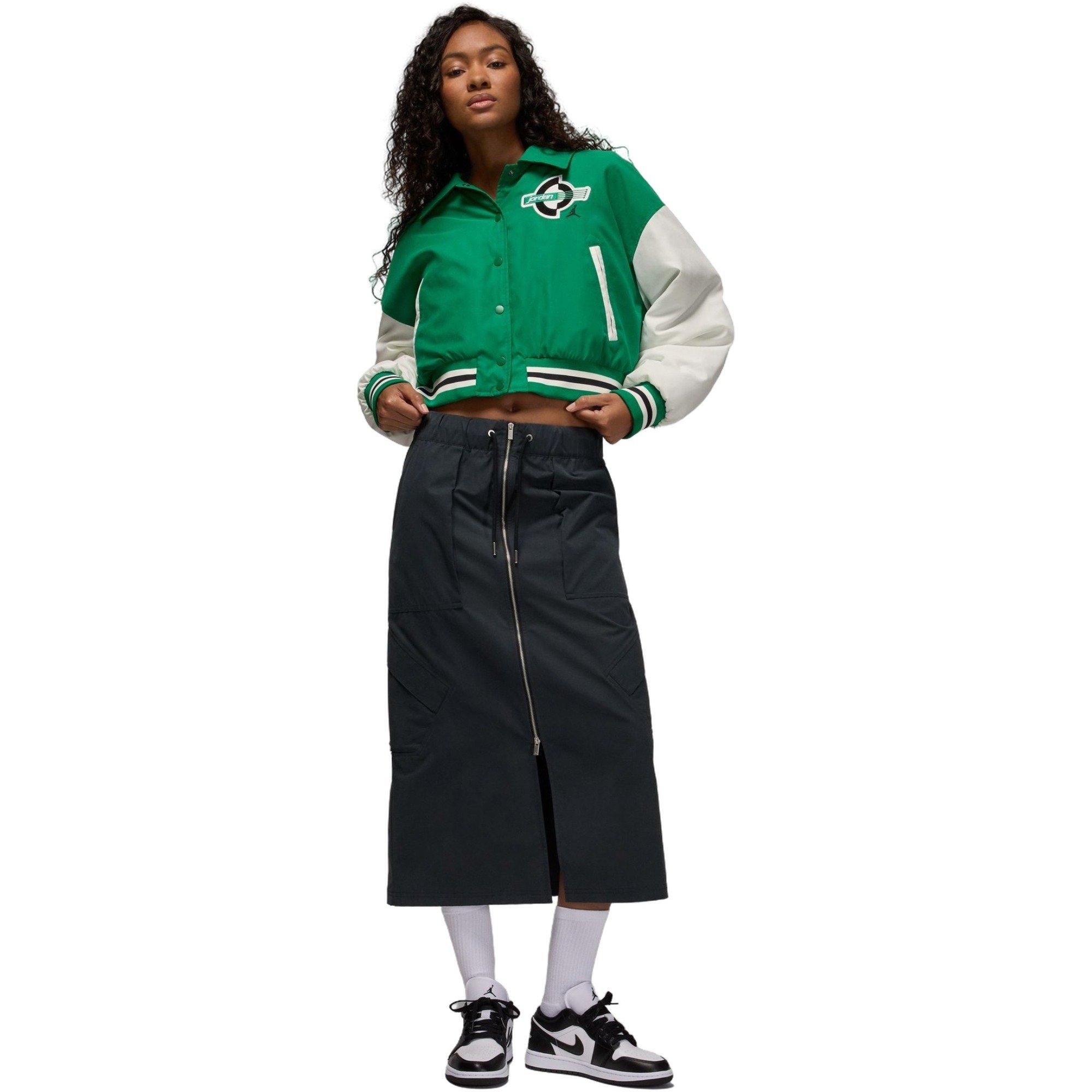 Jordan Women's Brooklyn Therma-FIT Varsity Jacket - GREEN Thumbnail View 7