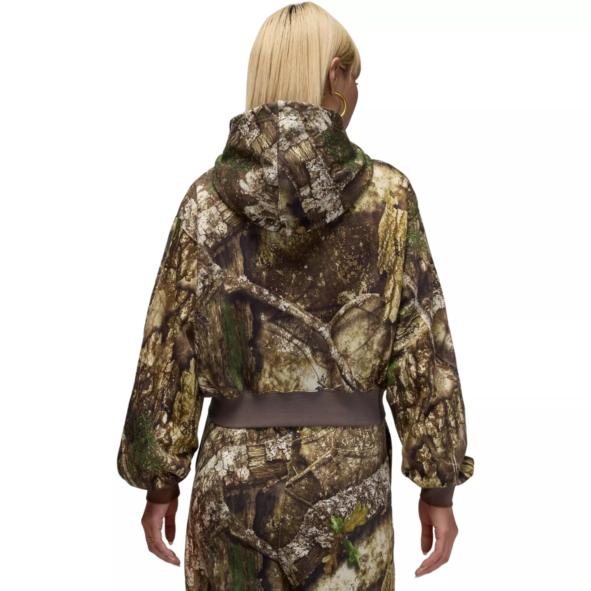 Jordan x Realtree Women's Brooklyn Fleece Cropped Full-Zip Jacket - CAMOUFLAGE
