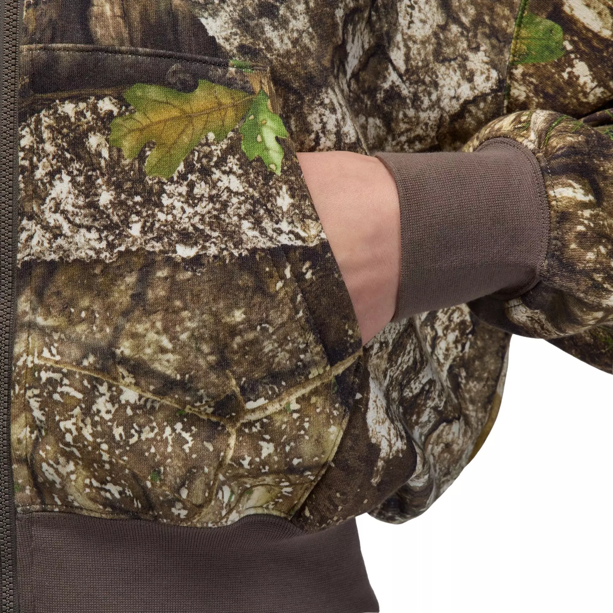 Jordan x Realtree Women's Brooklyn Fleece Cropped Full-Zip Jacket - CAMOUFLAGE