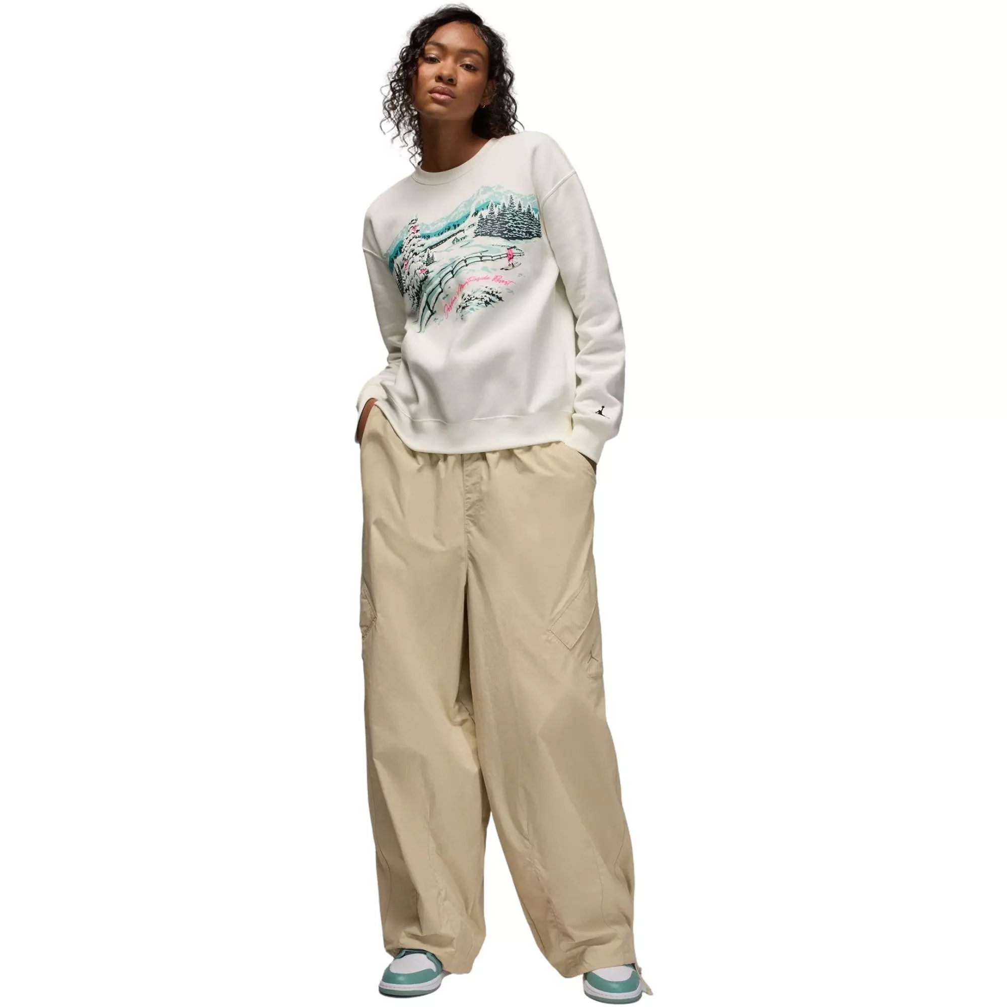 Jordan Women's Brooklyn Fleece Crew-Neck Sweatshirt - SAIL