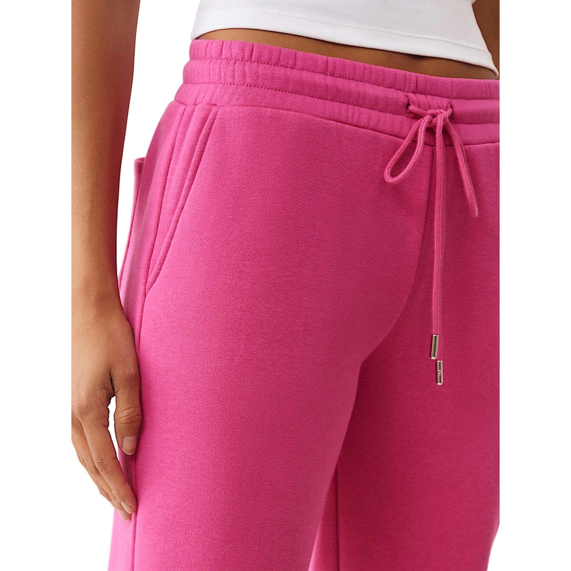 True Religion Women's Crystal Crown Boyfriend Fleece Joggers - PINK Thumbnail View 5
