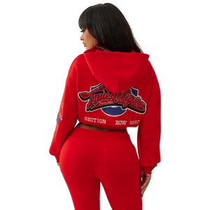 True Religion Women's Crystal Patch Full-Zip Jacket