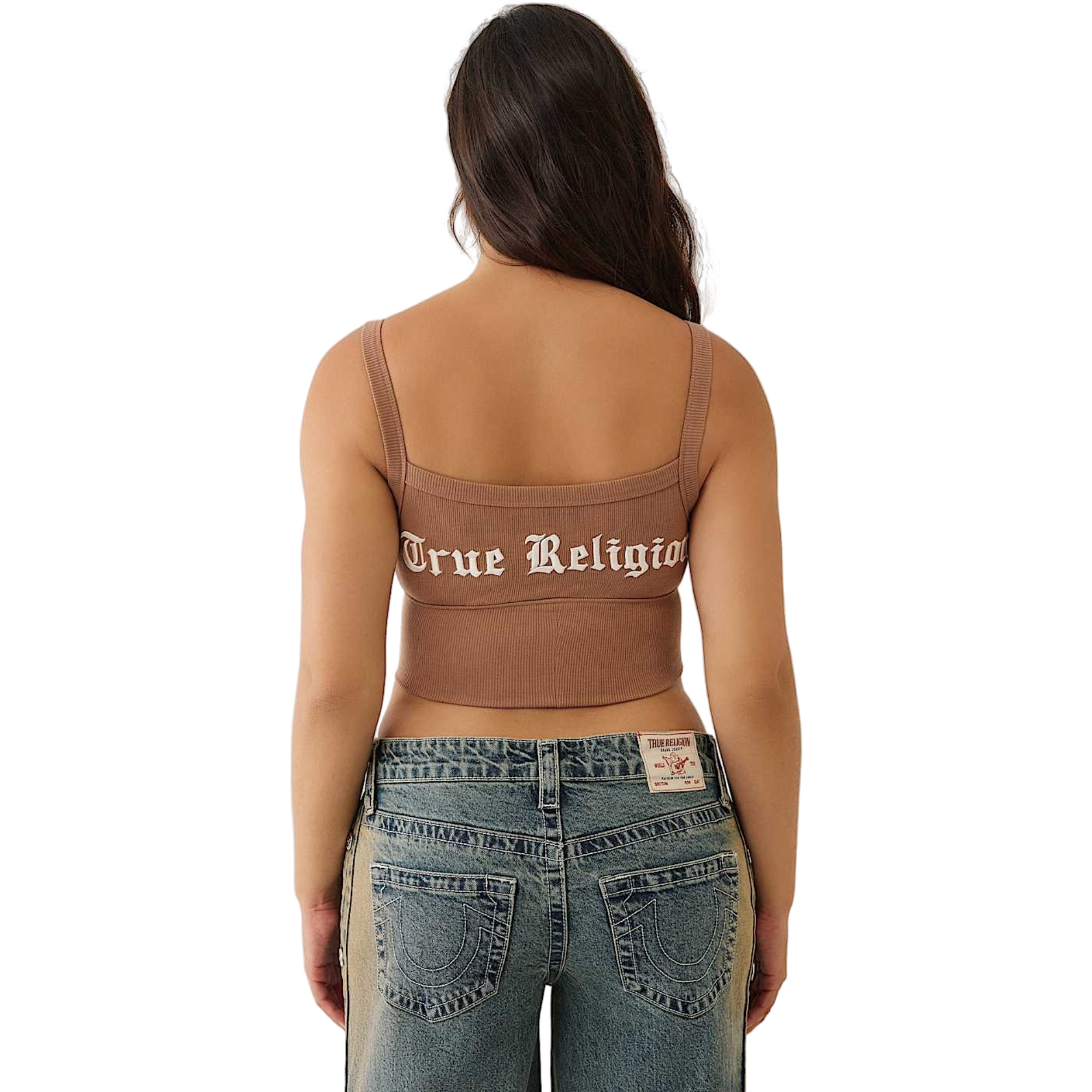 True Religion Women's Reversible Ribbed Tank Top - RED Thumbnail View 2