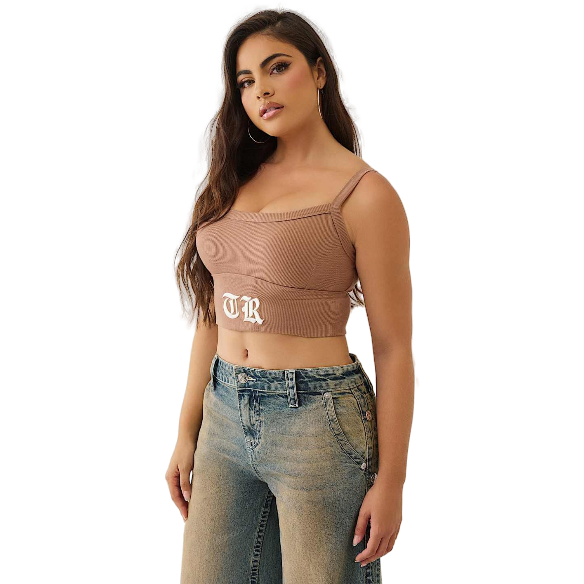 True Religion Women's Reversible Ribbed Tank Top - RED Thumbnail View 3