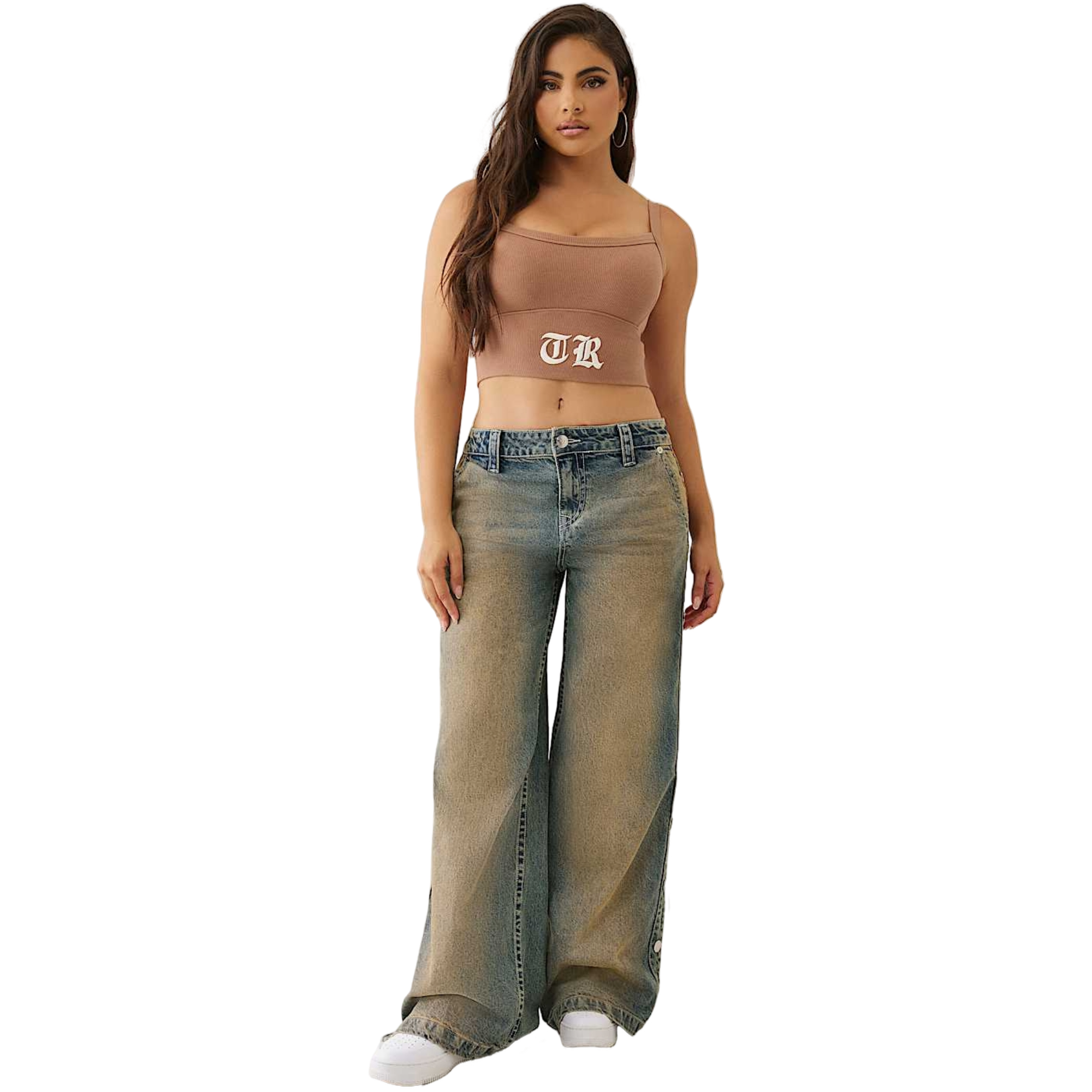 True Religion Women's Reversible Ribbed Tank Top - RED Thumbnail View 5