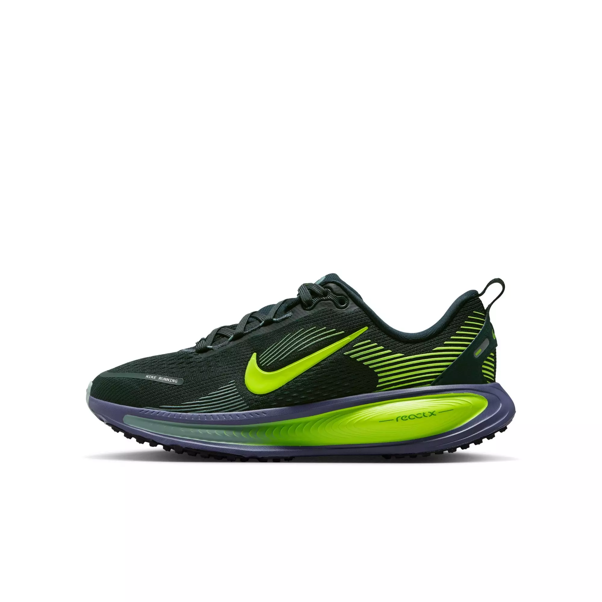 Nike Vomero 18 "Seaweed/Volt Cannon/Sanded Purple" Grade School Boys' Shoe - BLACK/GREEN