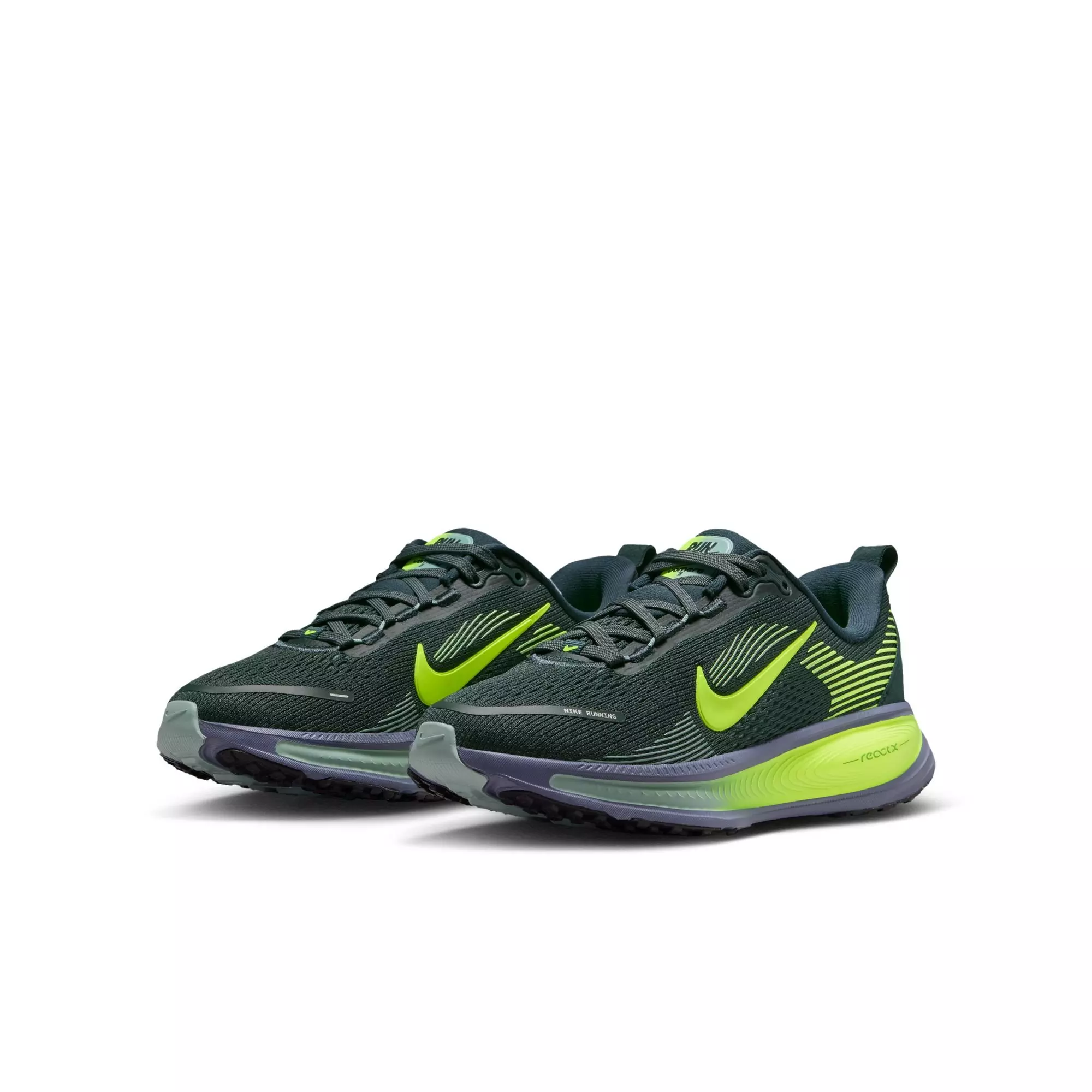 Nike Vomero 18 "Seaweed/Volt Cannon/Sanded Purple" Grade School Boys' Shoe - BLACK/GREEN