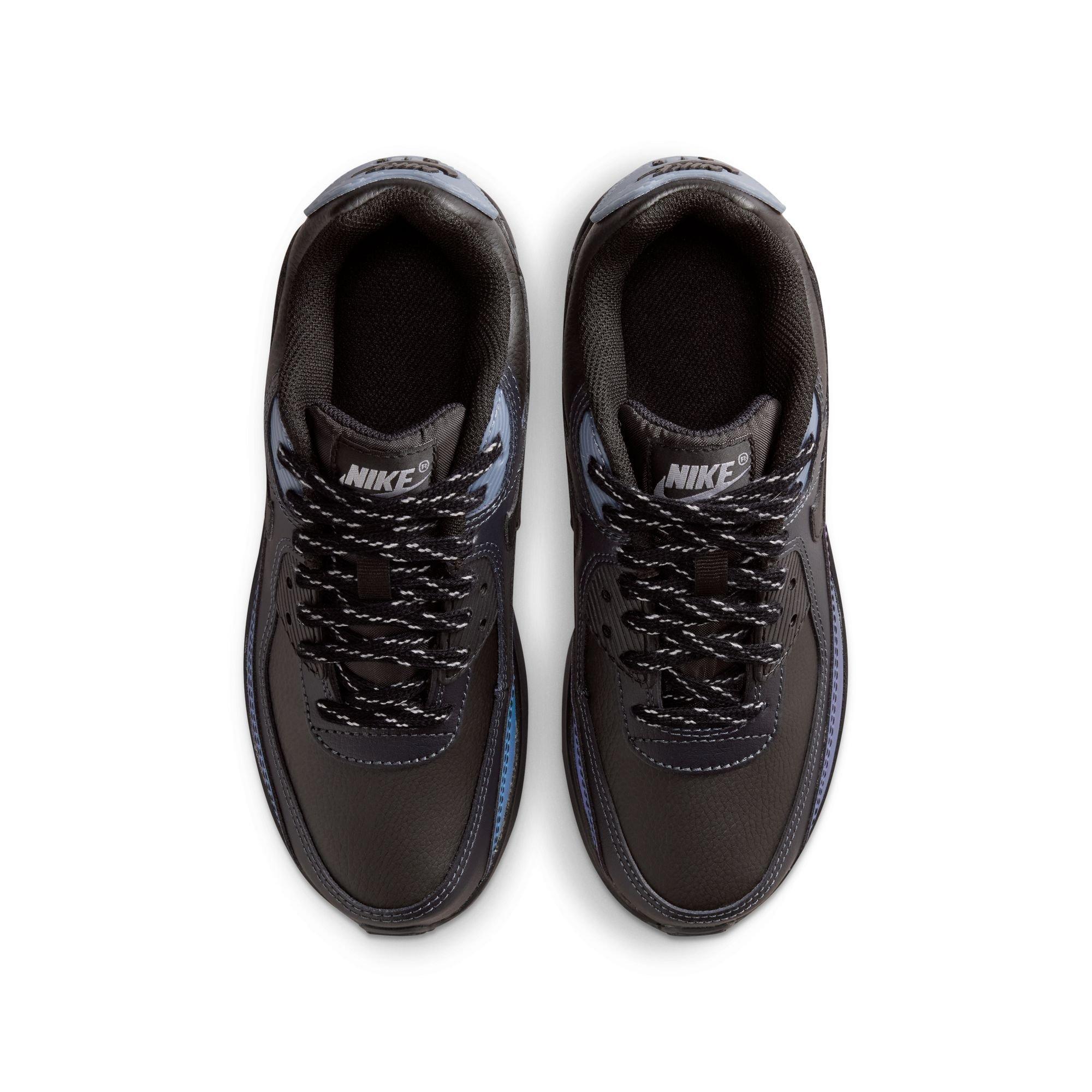 Nike Air Max 90 With Reflective Accents "Black/Dk Smoke Grey/Light Carbon" Grade School Boys' Shoe - BLACK Thumbnail View 6