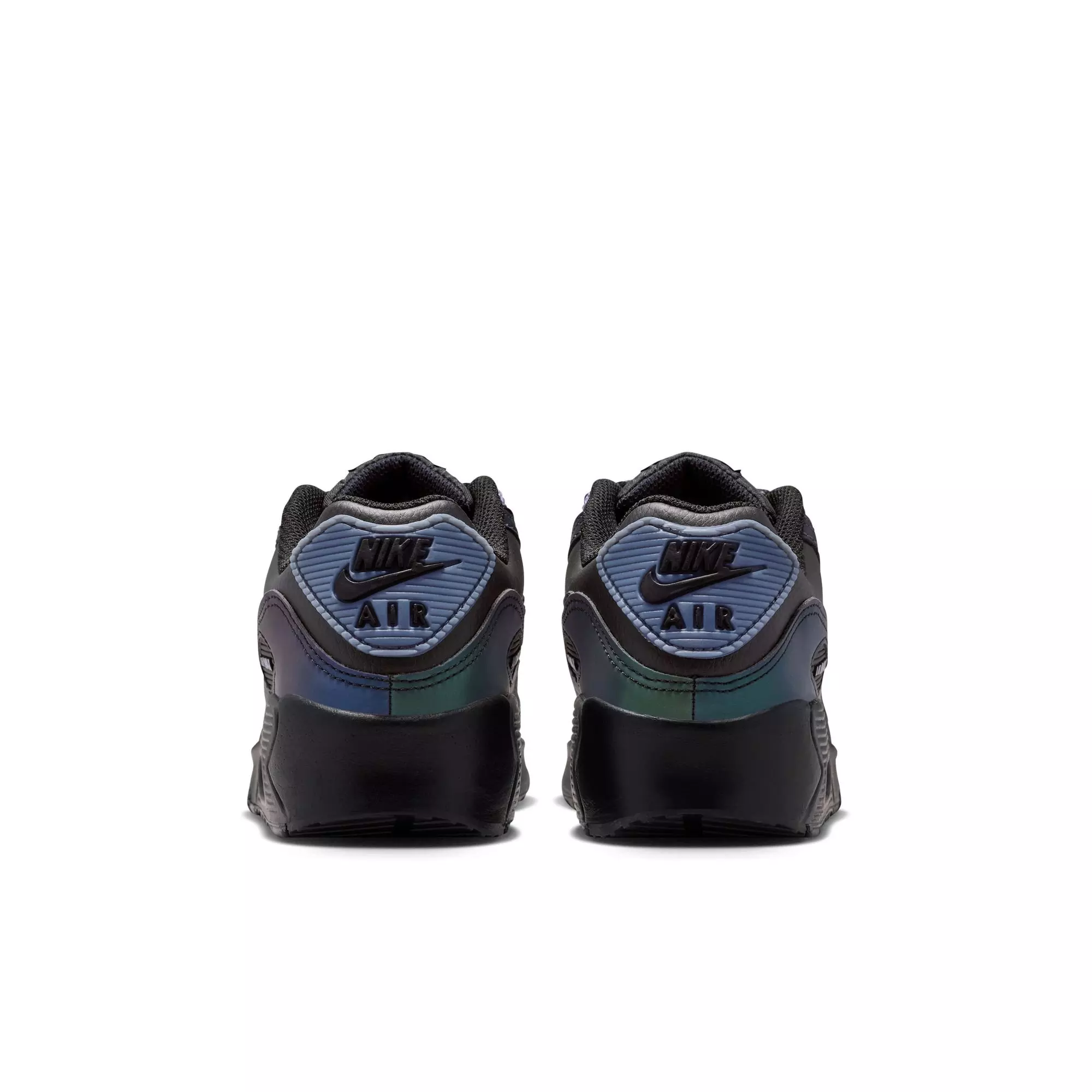 Nike Air Max 90 With Reflective Accents "Black/Dk Smoke Grey/Light Carbon" Grade School Boys' Shoe - BLACK