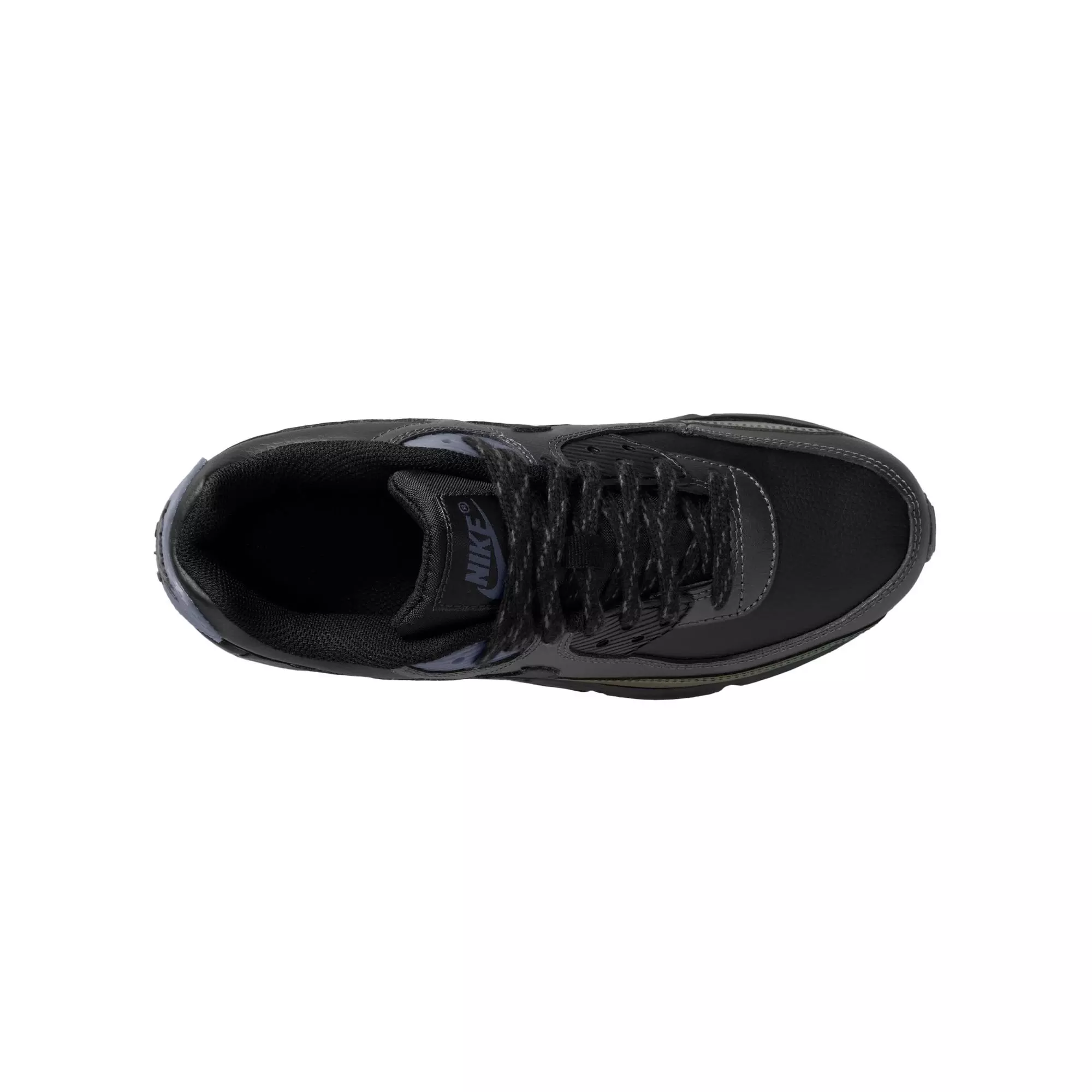 Nike Air Max 90 With Reflective Accents "Black/Dk Smoke Grey/Light Carbon" Grade School Boys' Shoe - BLACK