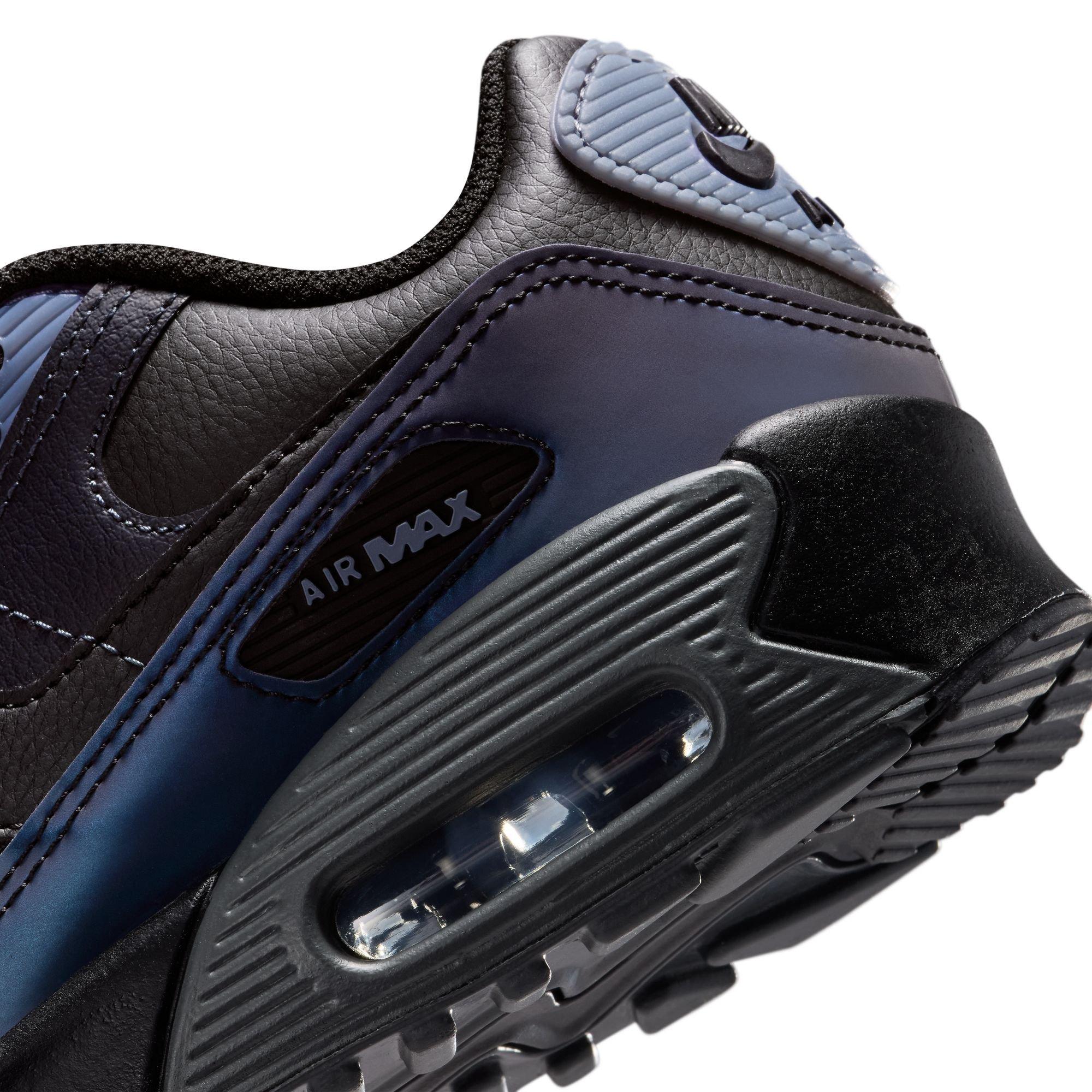Nike Air Max 90 With Reflective Accents "Black/Dk Smoke Grey/Light Carbon" Grade School Boys' Shoe - BLACK Thumbnail View 11