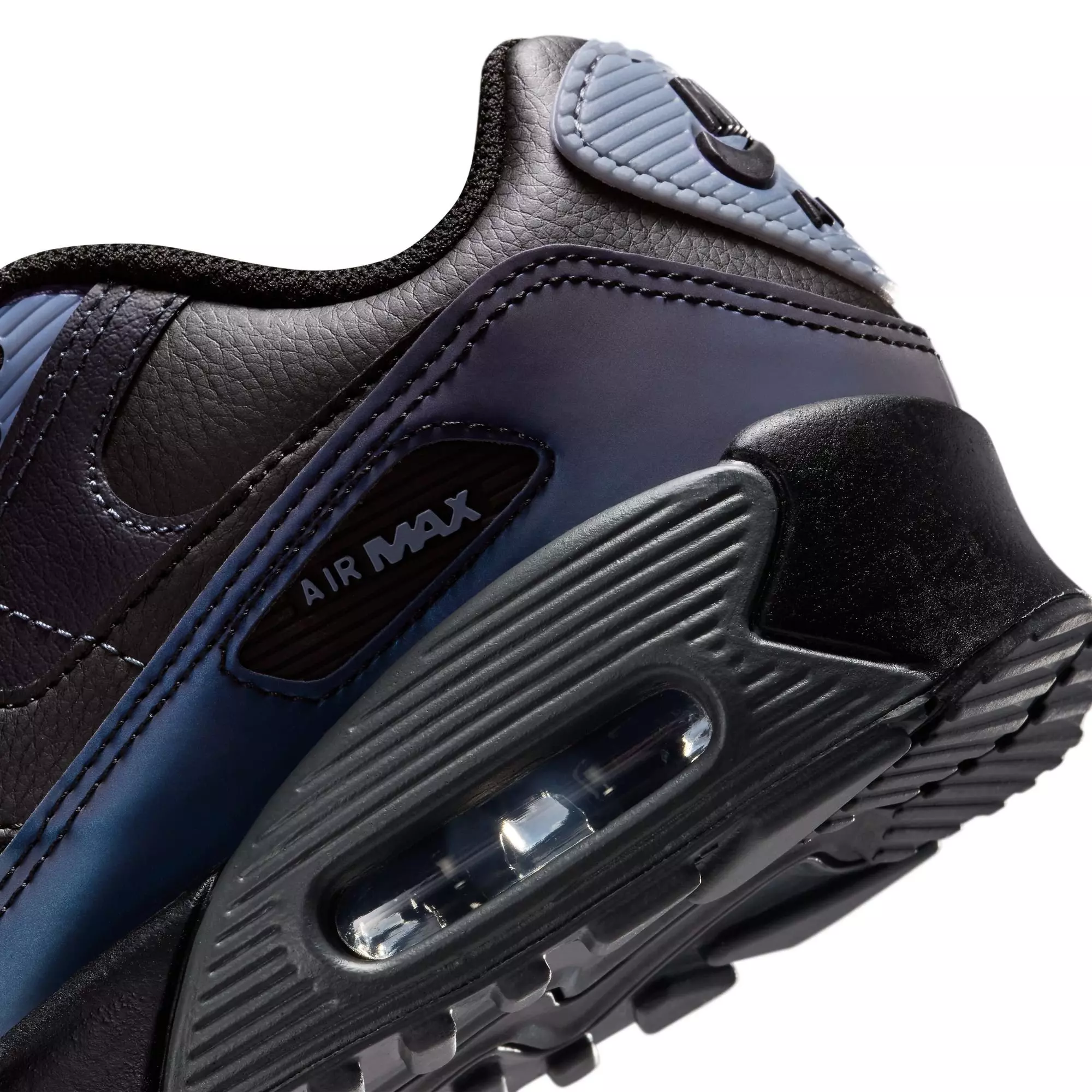 Nike Air Max 90 With Reflective Accents "Black/Dk Smoke Grey/Light Carbon" Grade School Boys' Shoe - BLACK