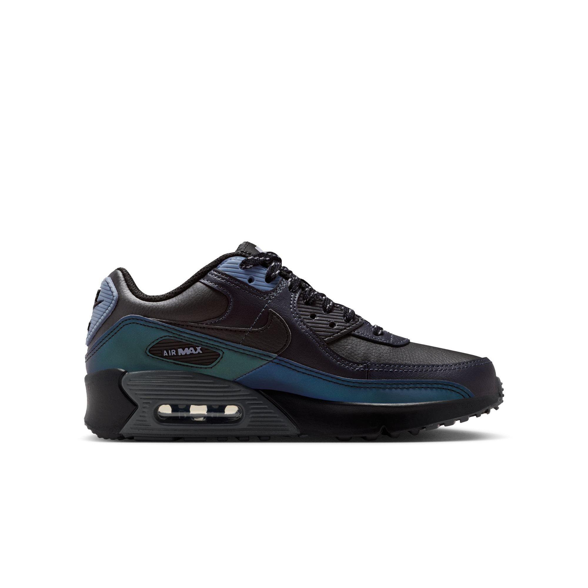 Nike Air Max 90 With Reflective Accents "Black/Dk Smoke Grey/Light Carbon" Grade School Boys' Shoe - BLACK Thumbnail View 2
