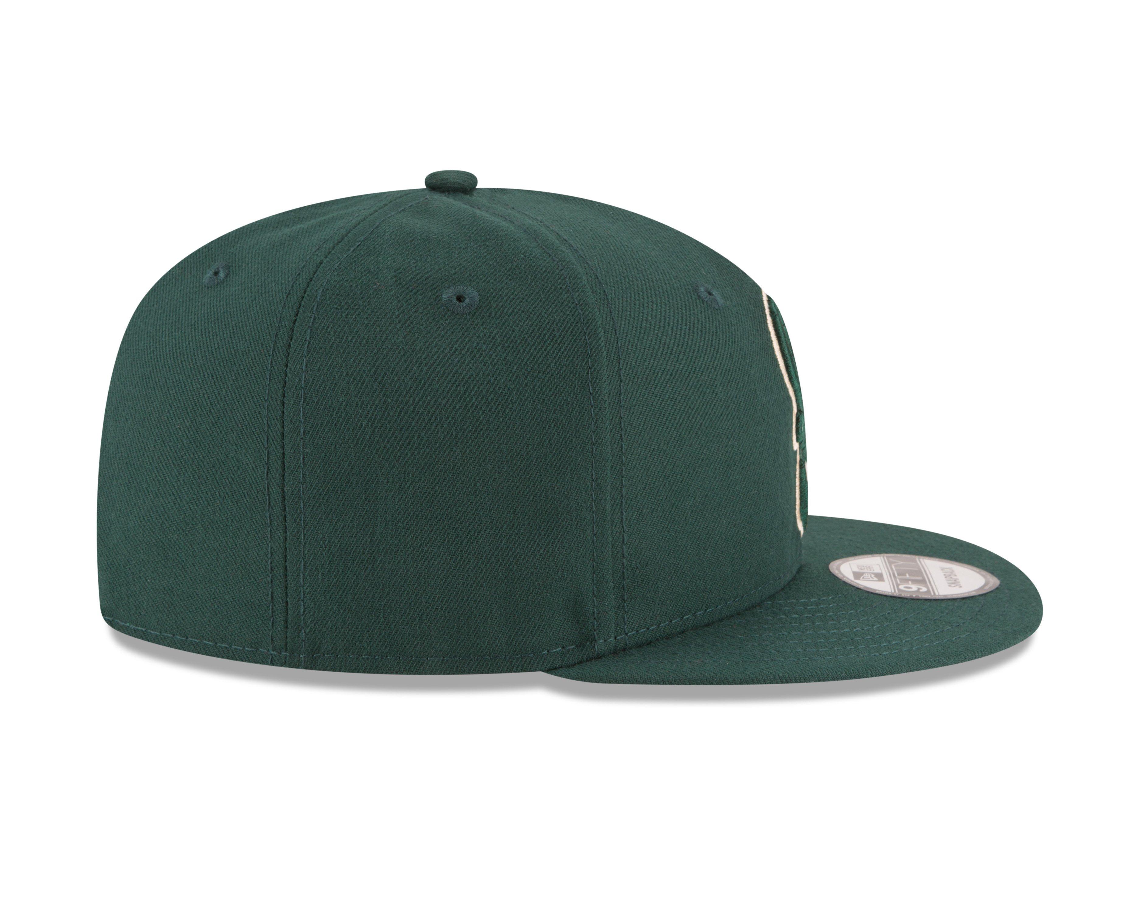 New Era Milwaukee Bucks 9FIFTY Snapback Hat - Green - GREEN Thumbnail View 6