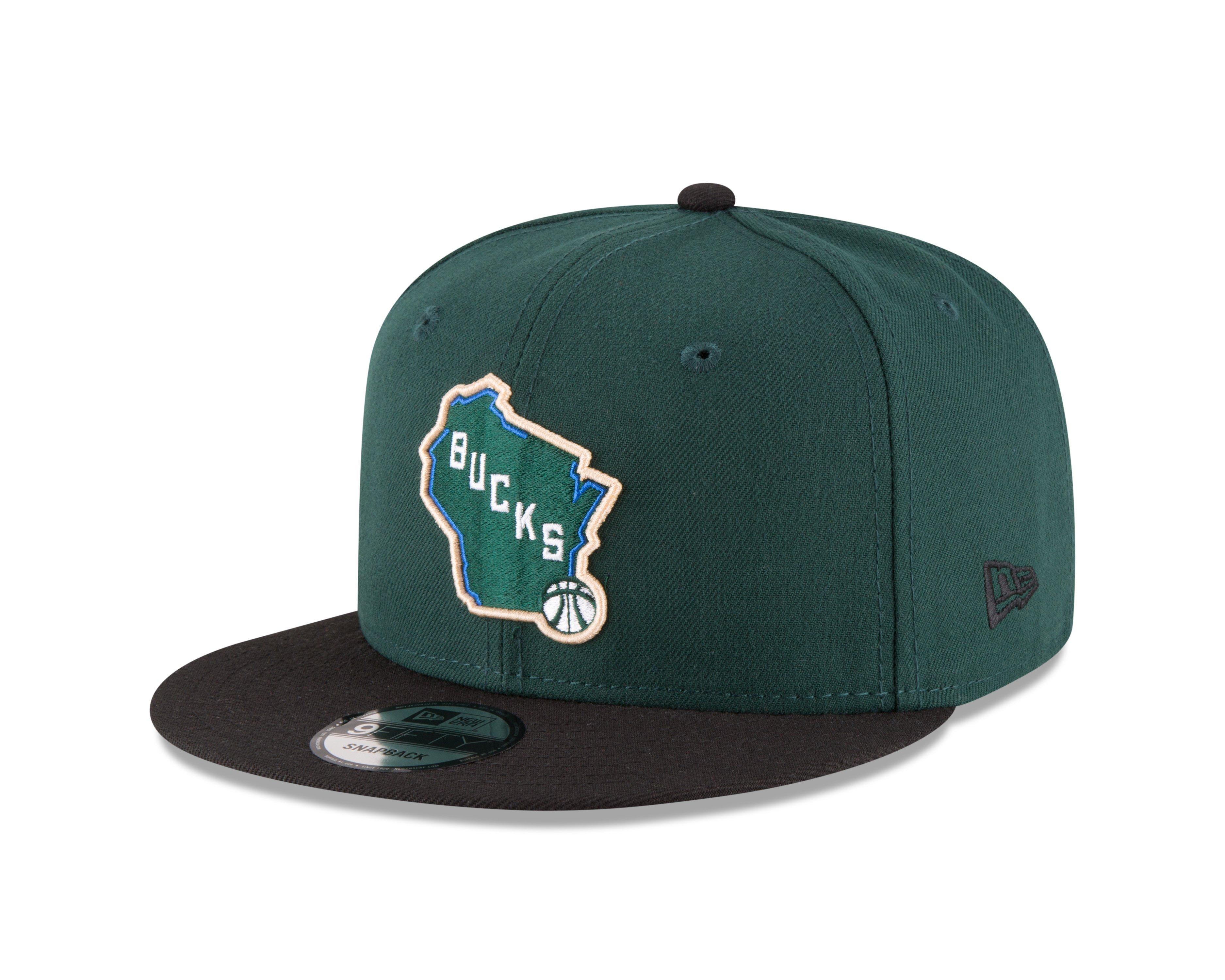 New Era Milwaukee Bucks 9FIFTY Snapback Hat - Green/Black - GREEN/BLACK Thumbnail View 1