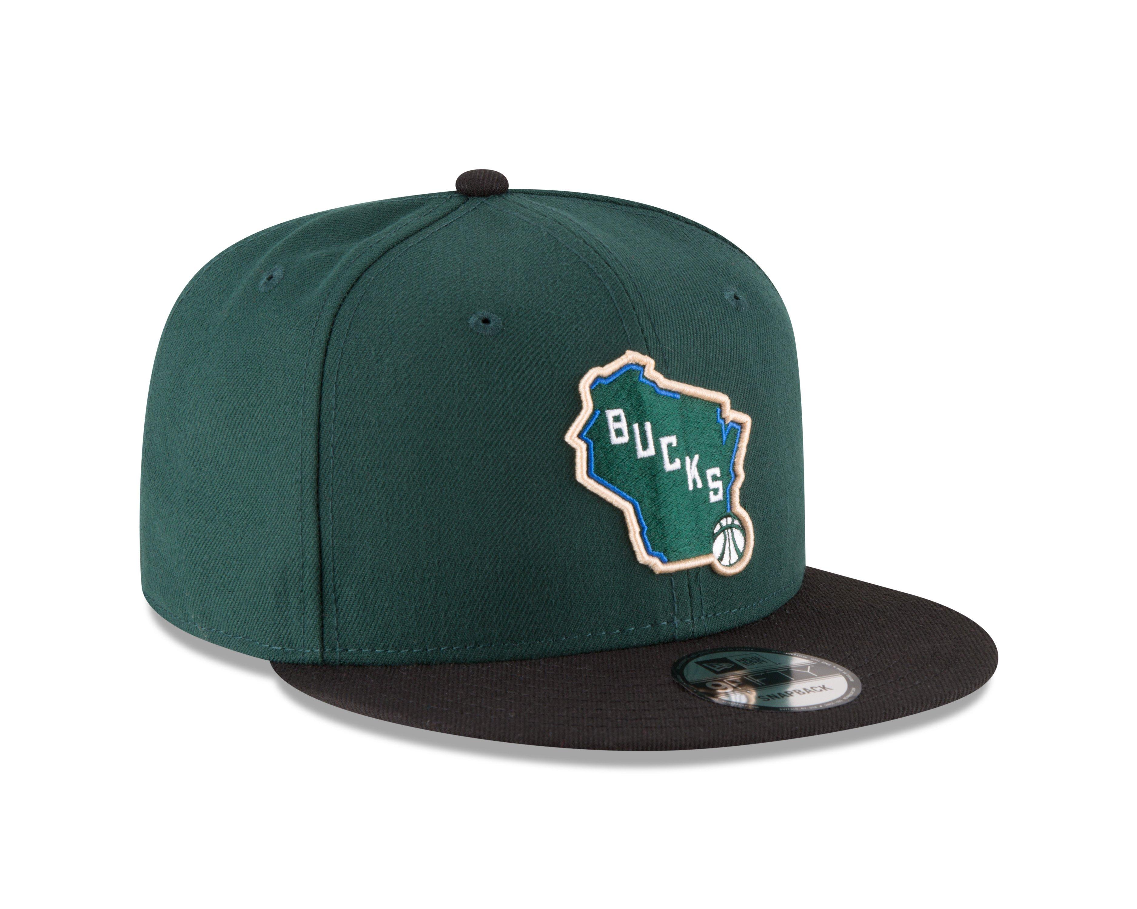 New Era Milwaukee Bucks 9FIFTY Snapback Hat-Green/Black