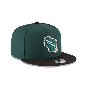 New Era Milwaukee Bucks 9FIFTY Snapback Hat-Green/Black