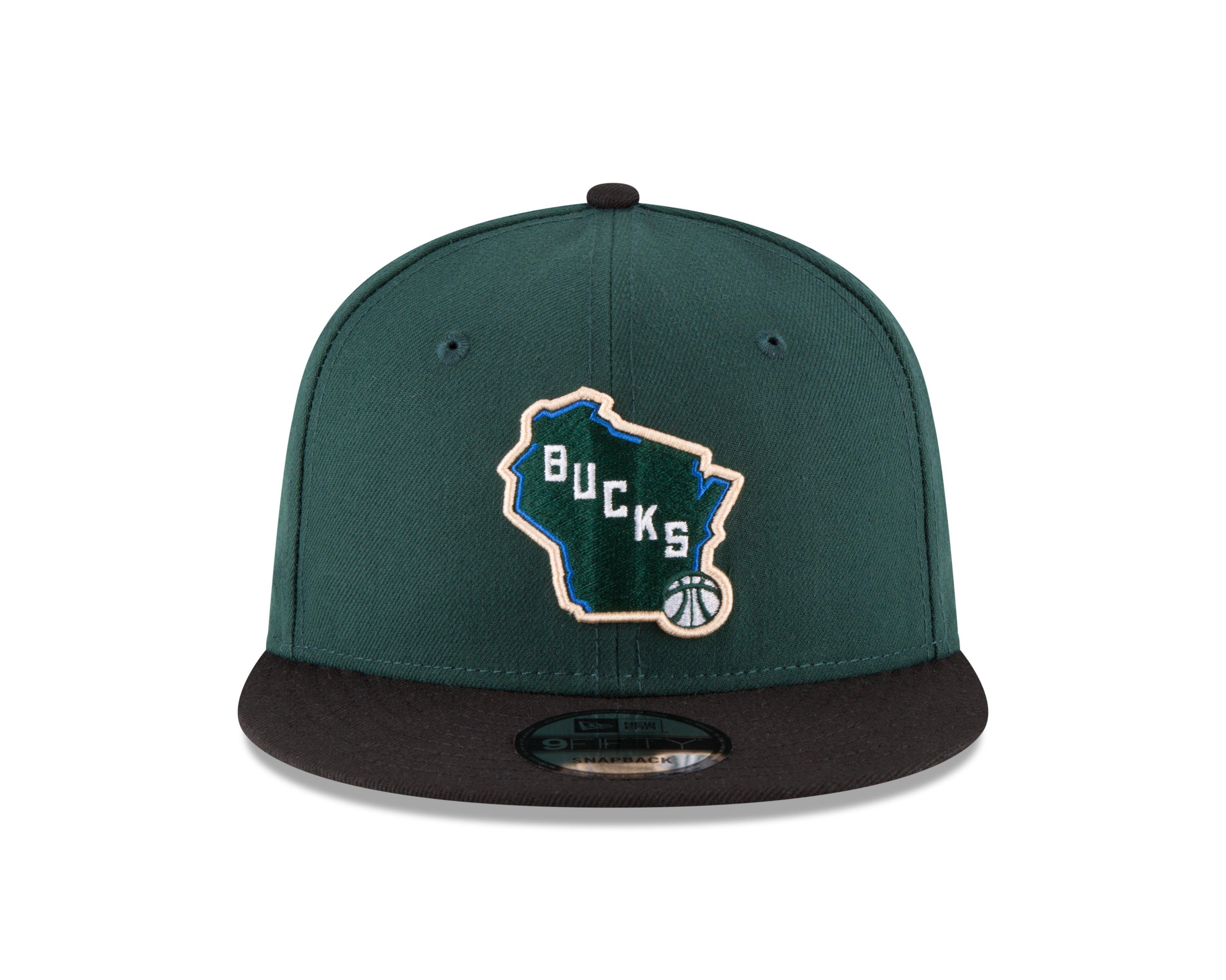 New Era Milwaukee Bucks 9FIFTY Snapback Hat-Green/Black